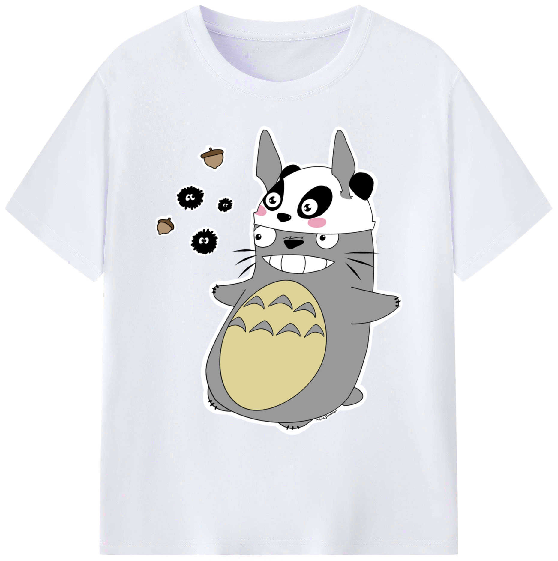 （画像用） となりのトトロ 草壁メイ 草壁サツキ My Neighbor Totoro Satsuki Kusakabe Mei Kusakabe 綿100％ メンズ半袖Tシャツ｜肌触りやわらか＆通気性