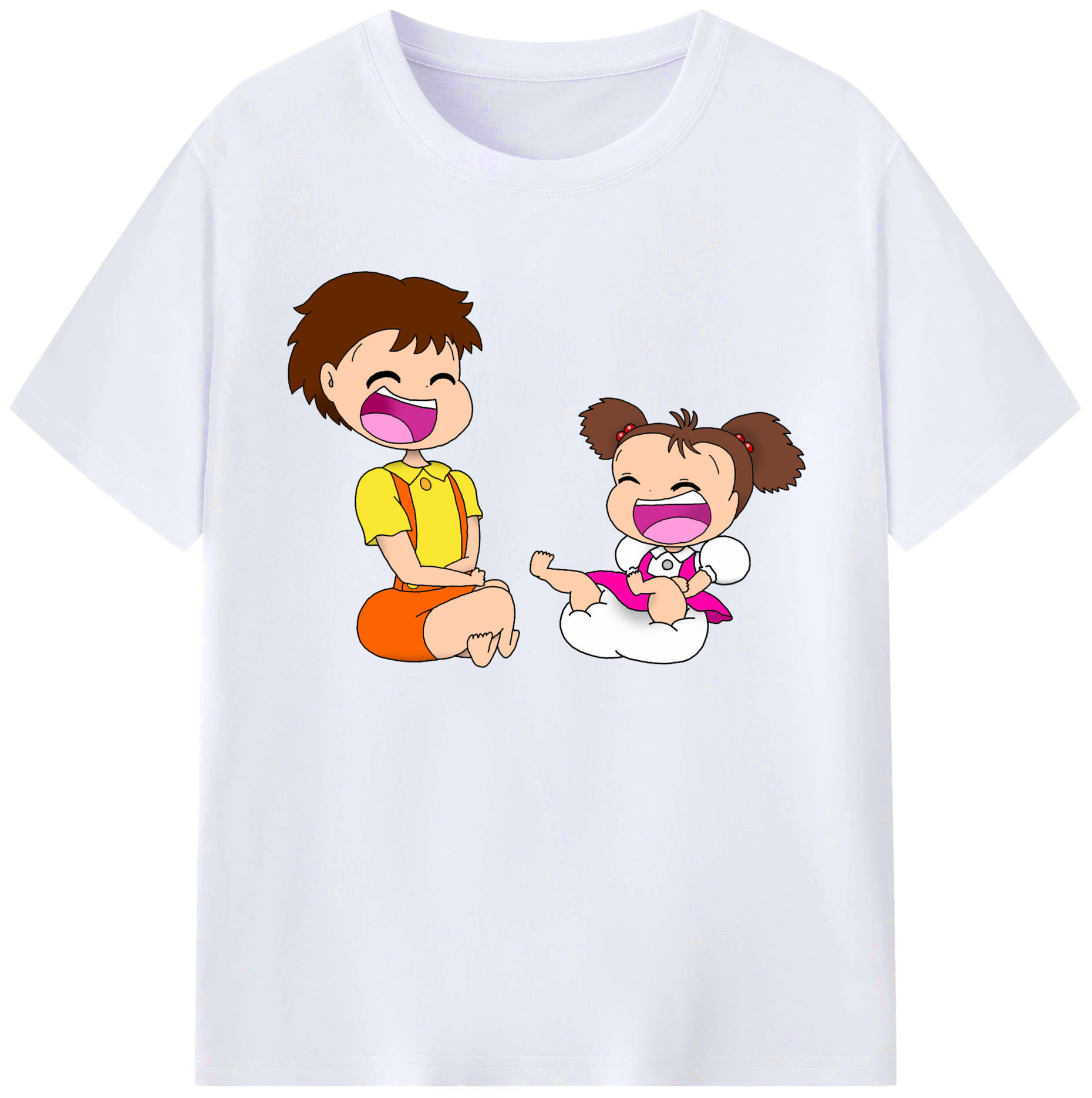 （画像用） となりのトトロ 草壁メイ 草壁サツキ My Neighbor Totoro Satsuki Kusakabe Mei Kusakabe 綿100％ メンズ半袖Tシャツ｜肌触りやわらか＆通気性