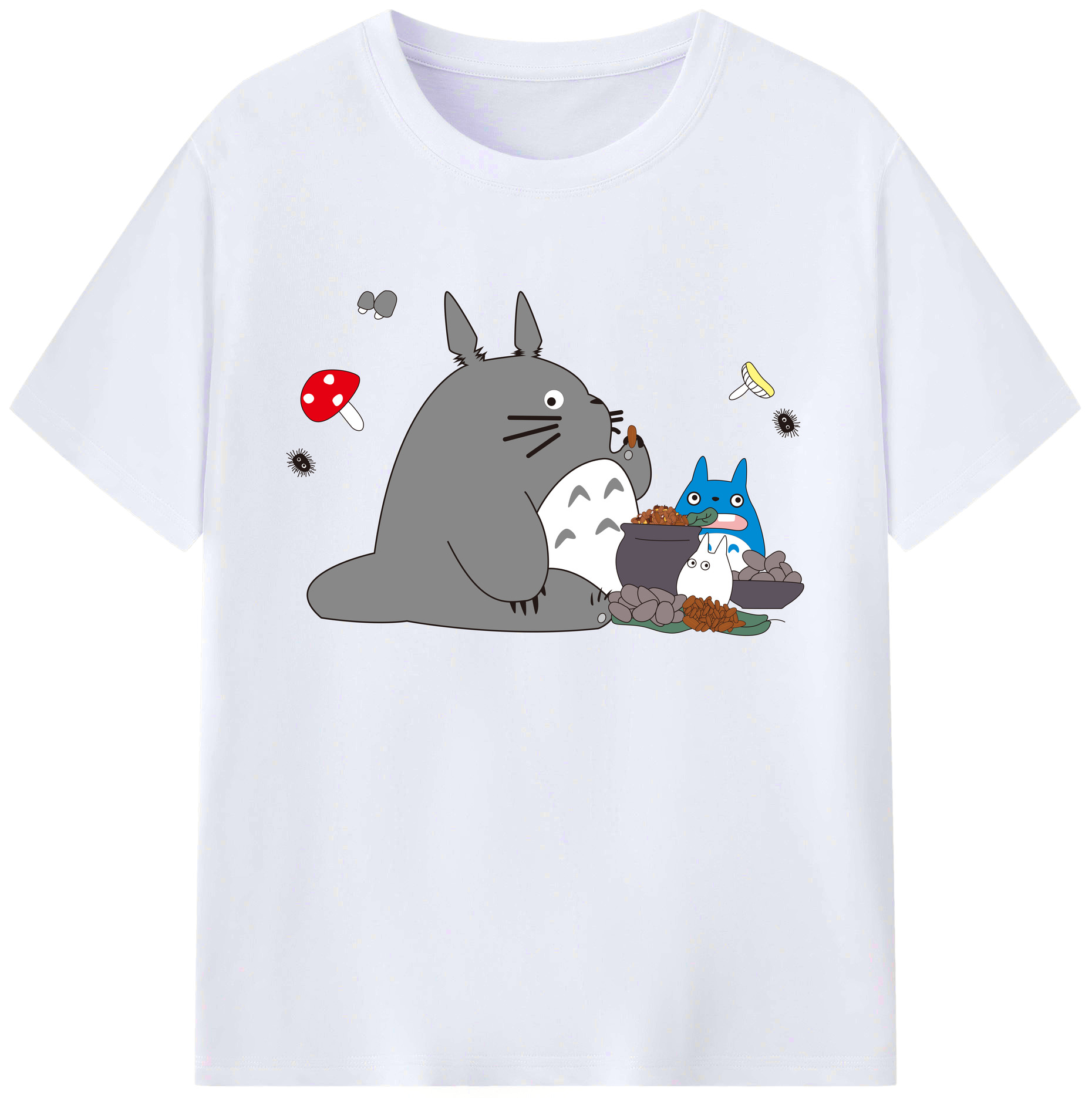 （画像用） となりのトトロ 草壁メイ 草壁サツキ My Neighbor Totoro Satsuki Kusakabe Mei Kusakabe 綿100％ メンズ半袖Tシャツ｜肌触りやわらか＆通気性