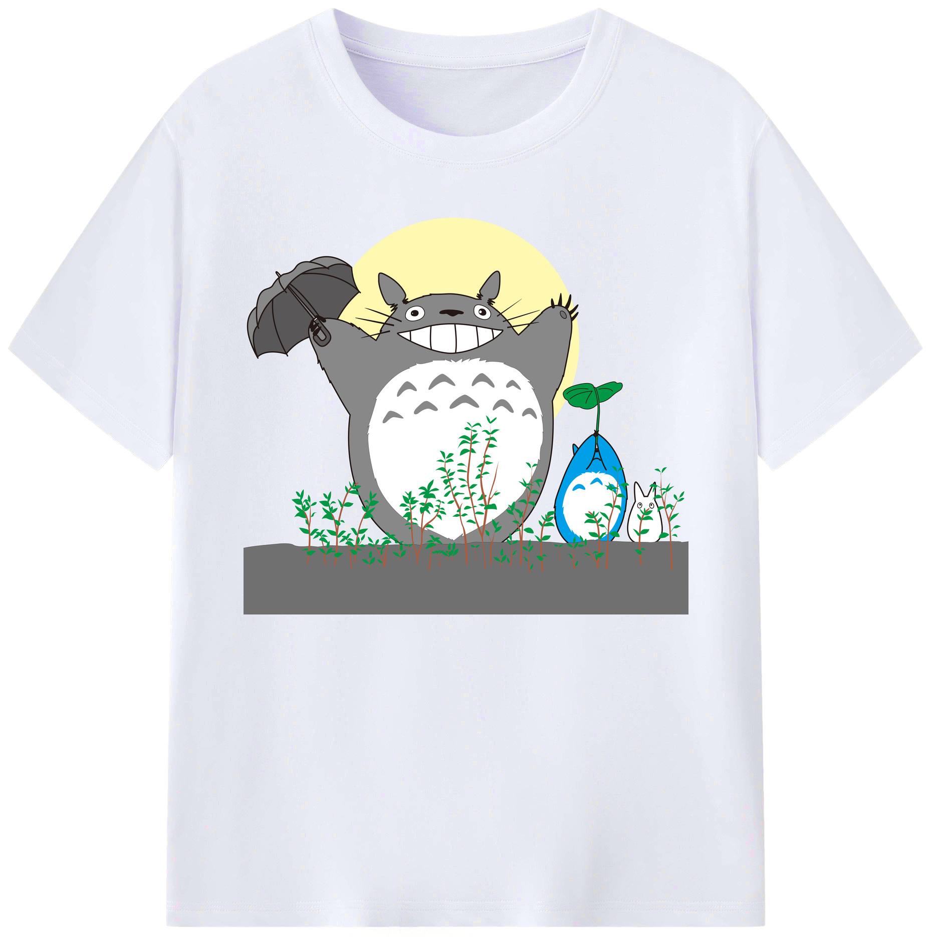 （画像用） となりのトトロ 草壁メイ 草壁サツキ My Neighbor Totoro Satsuki Kusakabe Mei Kusakabe 綿100％ メンズ半袖Tシャツ｜肌触りやわらか＆通気性