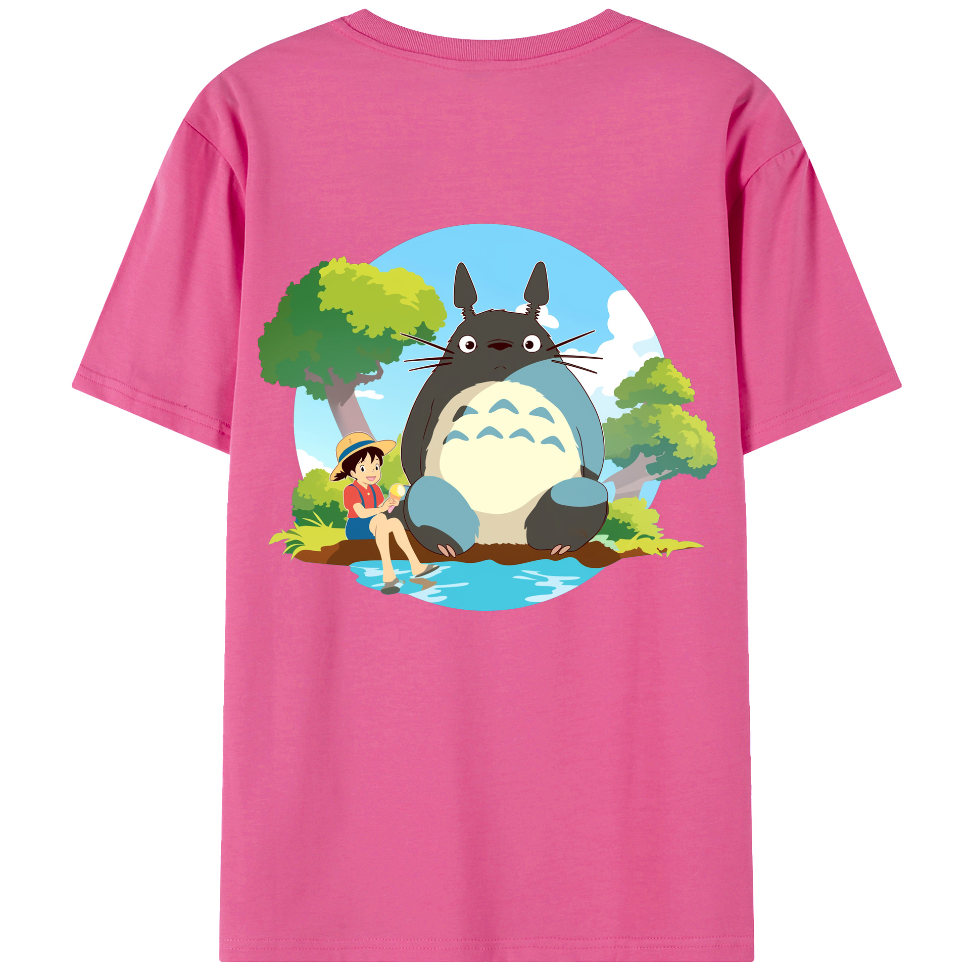 （画像用） となりのトトロ 草壁メイ 草壁サツキ My Neighbor Totoro Satsuki Kusakabe Mei Kusakabe レディース半袖Tシャツ(バックプリント)
