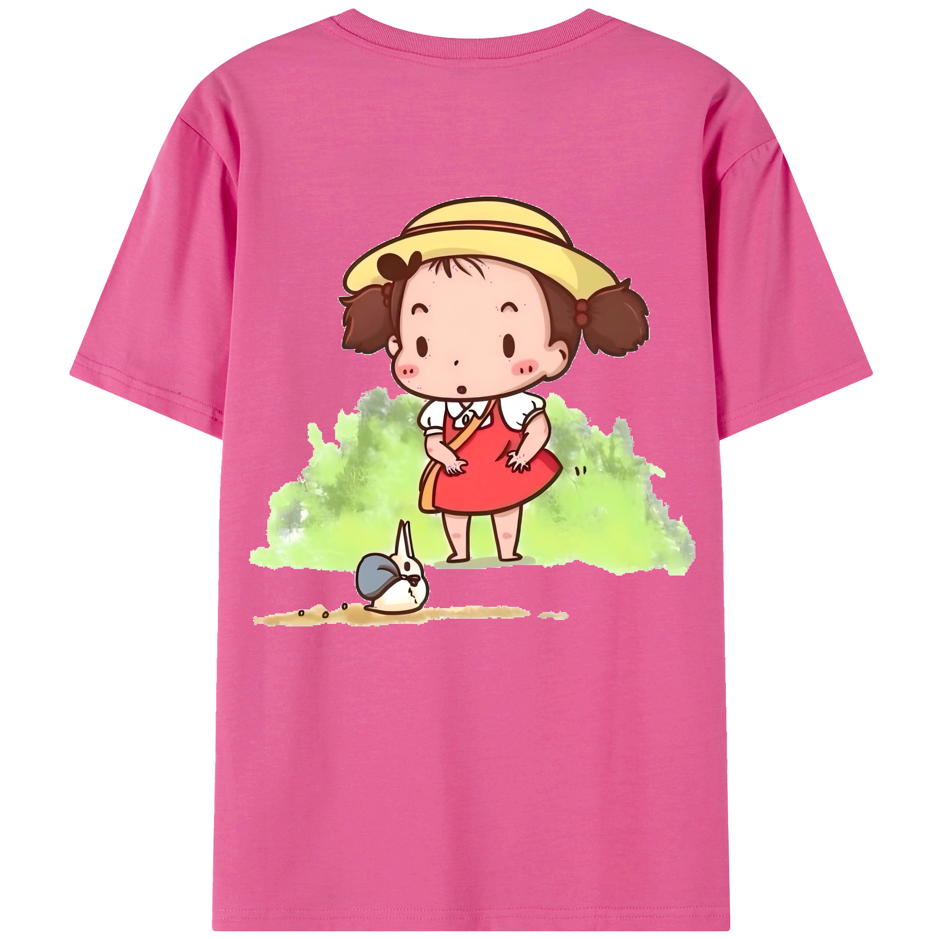 （画像用） となりのトトロ 草壁メイ 草壁サツキ My Neighbor Totoro Satsuki Kusakabe Mei Kusakabe レディース半袖Tシャツ(バックプリント)
