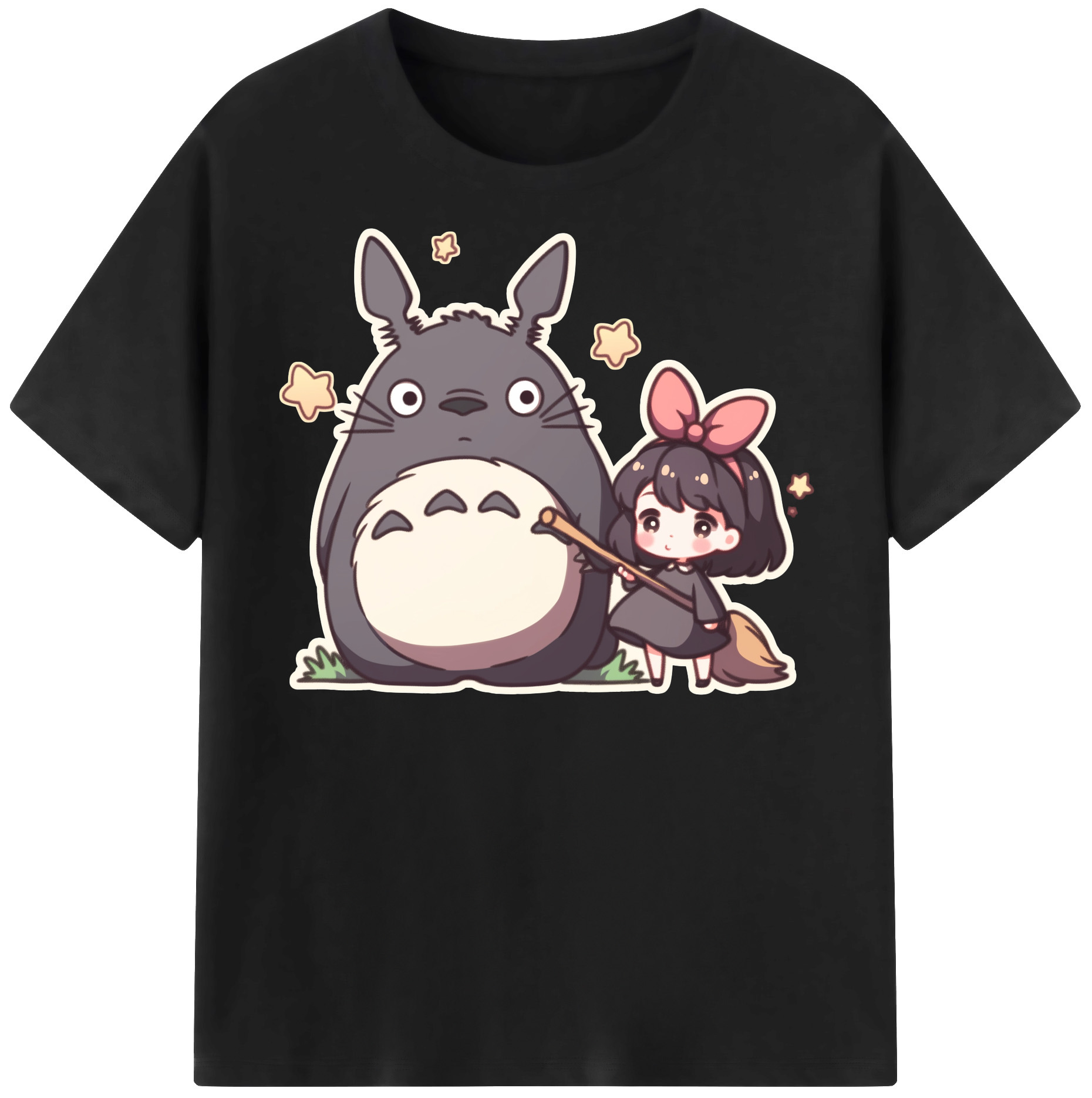（画像用） となりのトトロ 草壁メイ 草壁サツキ My Neighbor Totoro Satsuki Kusakabe Mei Kusakabe レディースカジュアルプリントTシャツ（綿100％）
