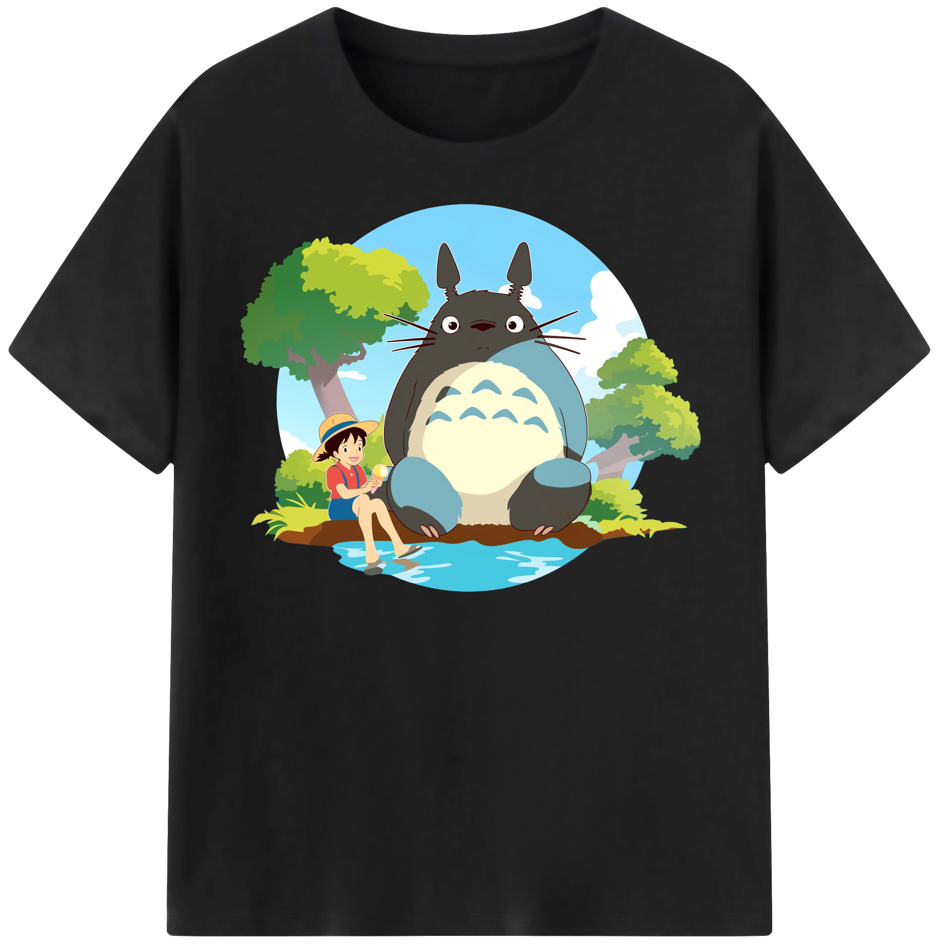 （画像用） となりのトトロ 草壁メイ 草壁サツキ My Neighbor Totoro Satsuki Kusakabe Mei Kusakabe レディースカジュアルプリントTシャツ（綿100％）