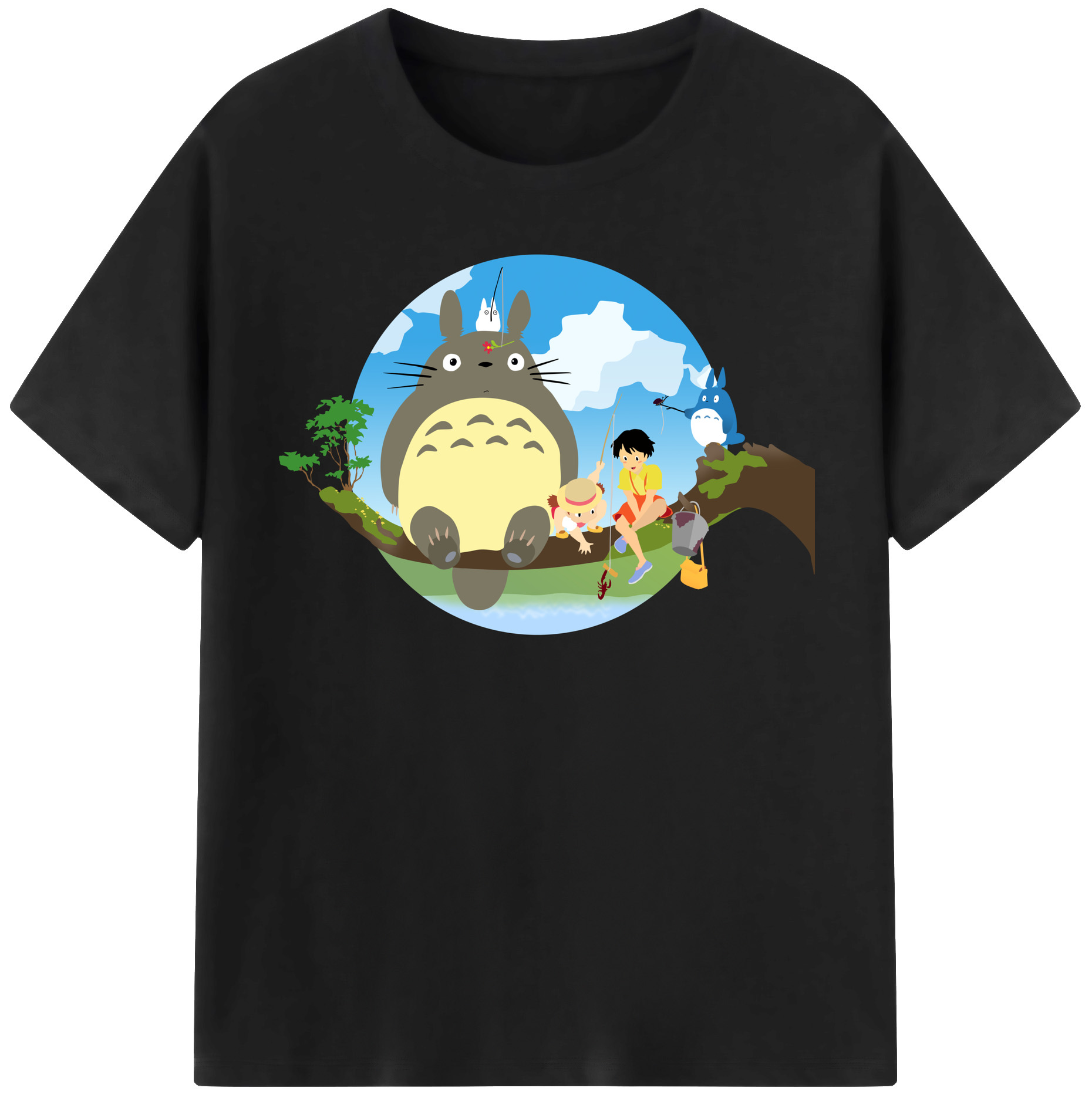 （画像用） となりのトトロ 草壁メイ 草壁サツキ My Neighbor Totoro Satsuki Kusakabe Mei Kusakabe レディースカジュアルプリントTシャツ（綿100％）
