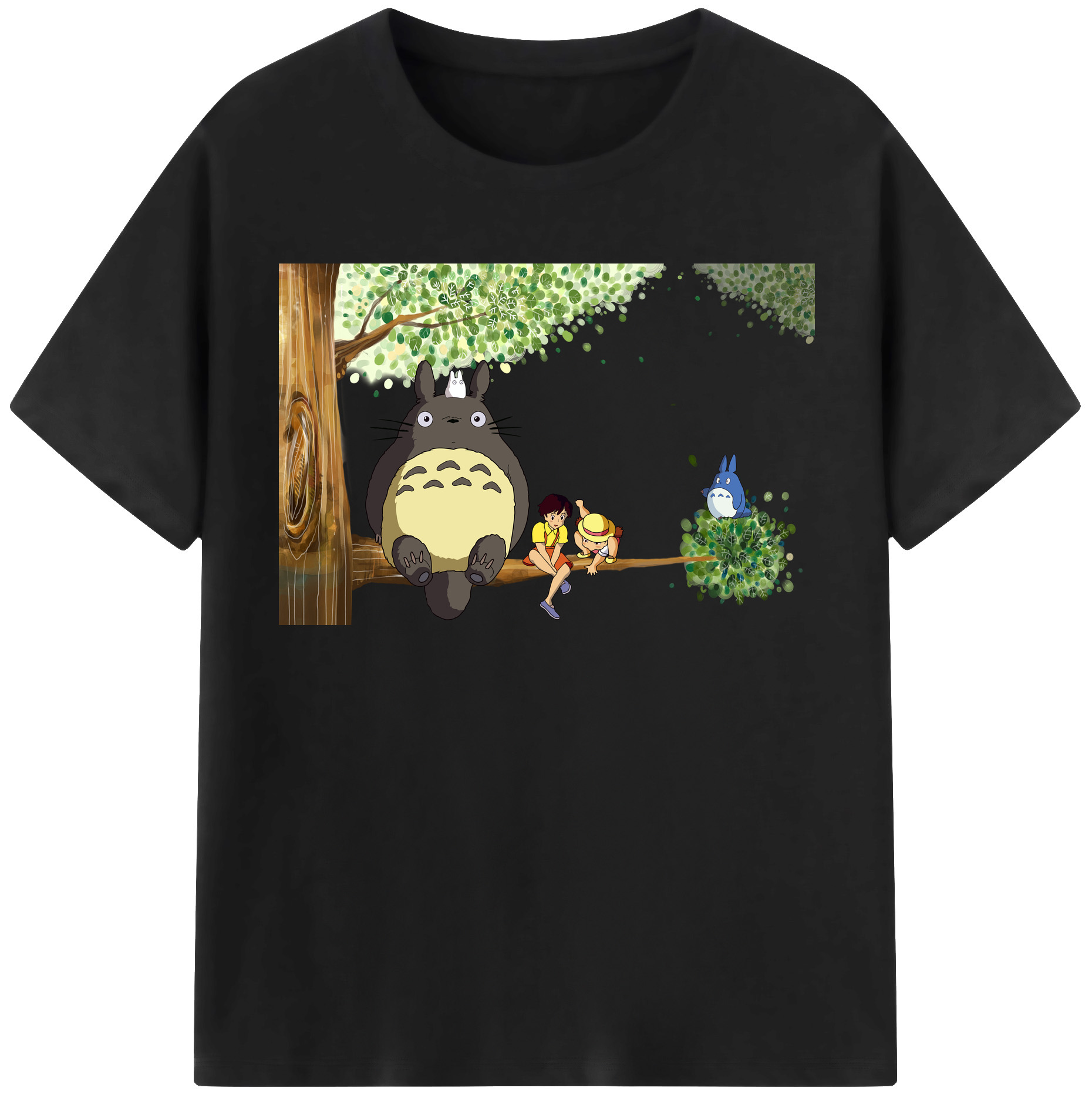（画像用） となりのトトロ 草壁メイ 草壁サツキ My Neighbor Totoro Satsuki Kusakabe Mei Kusakabe レディースカジュアルプリントTシャツ（綿100％）