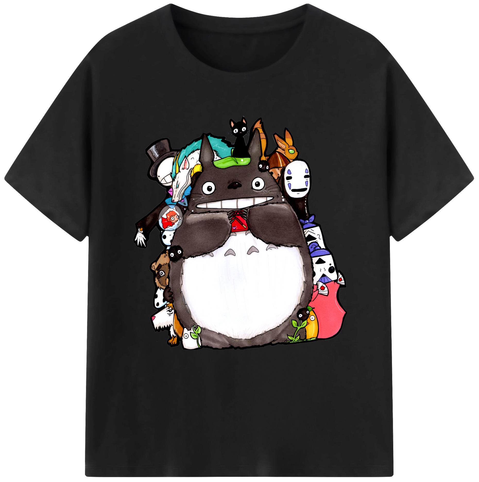 （画像用） となりのトトロ 草壁メイ 草壁サツキ My Neighbor Totoro Satsuki Kusakabe Mei Kusakabe レディースカジュアルプリントTシャツ（綿100％）