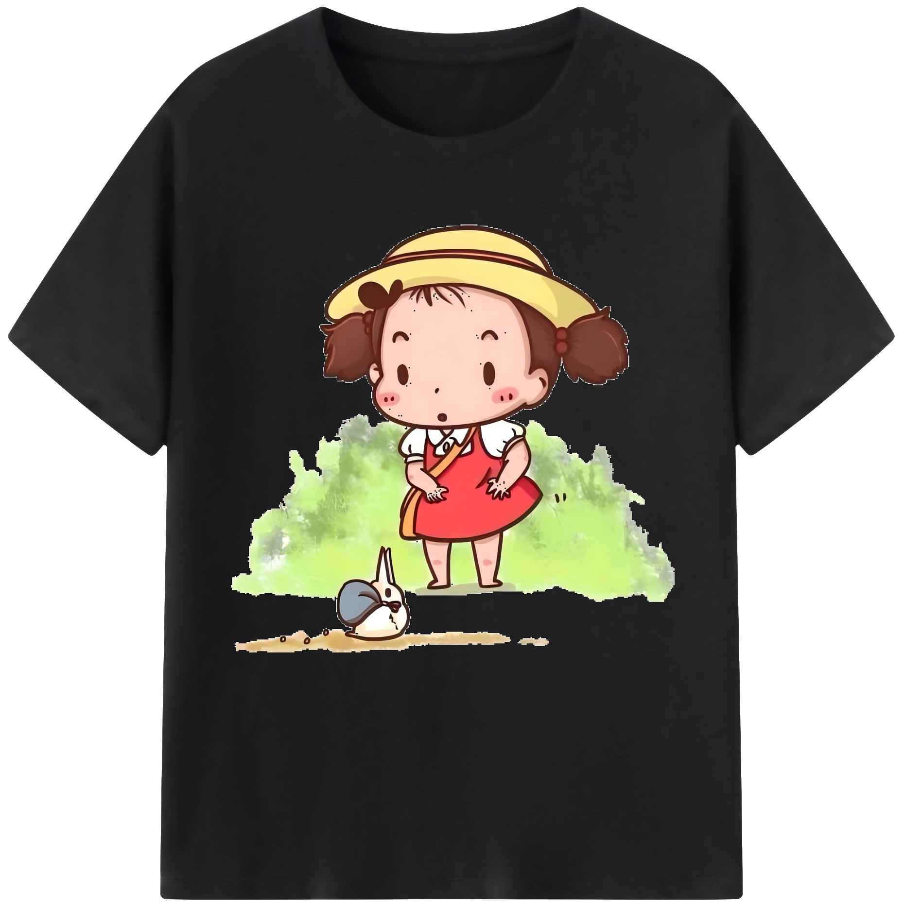 （画像用） となりのトトロ 草壁メイ 草壁サツキ My Neighbor Totoro Satsuki Kusakabe Mei Kusakabe レディースカジュアルプリントTシャツ（綿100％）