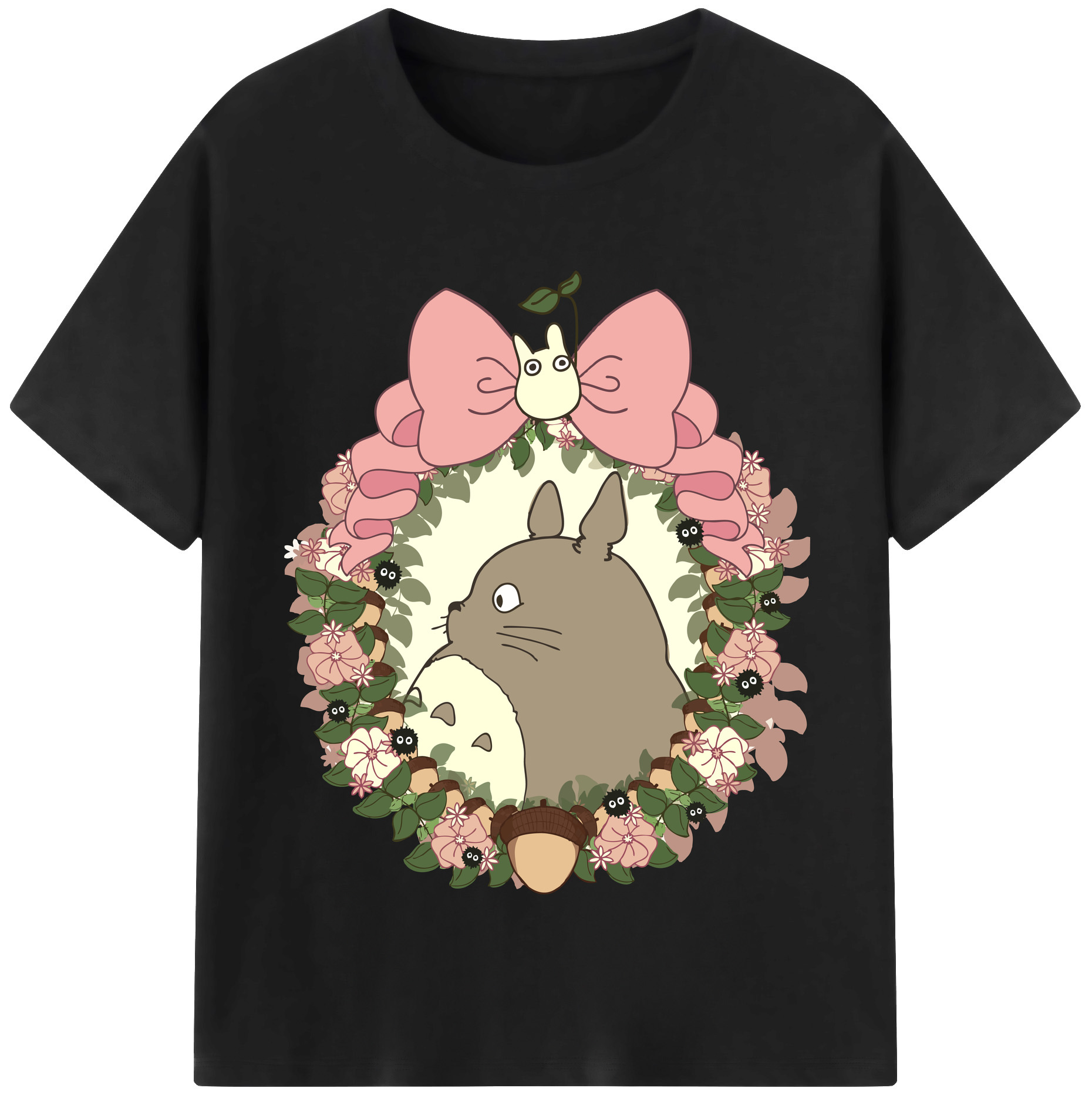 （画像用） となりのトトロ 草壁メイ 草壁サツキ My Neighbor Totoro Satsuki Kusakabe Mei Kusakabe レディースカジュアルプリントTシャツ（綿100％）