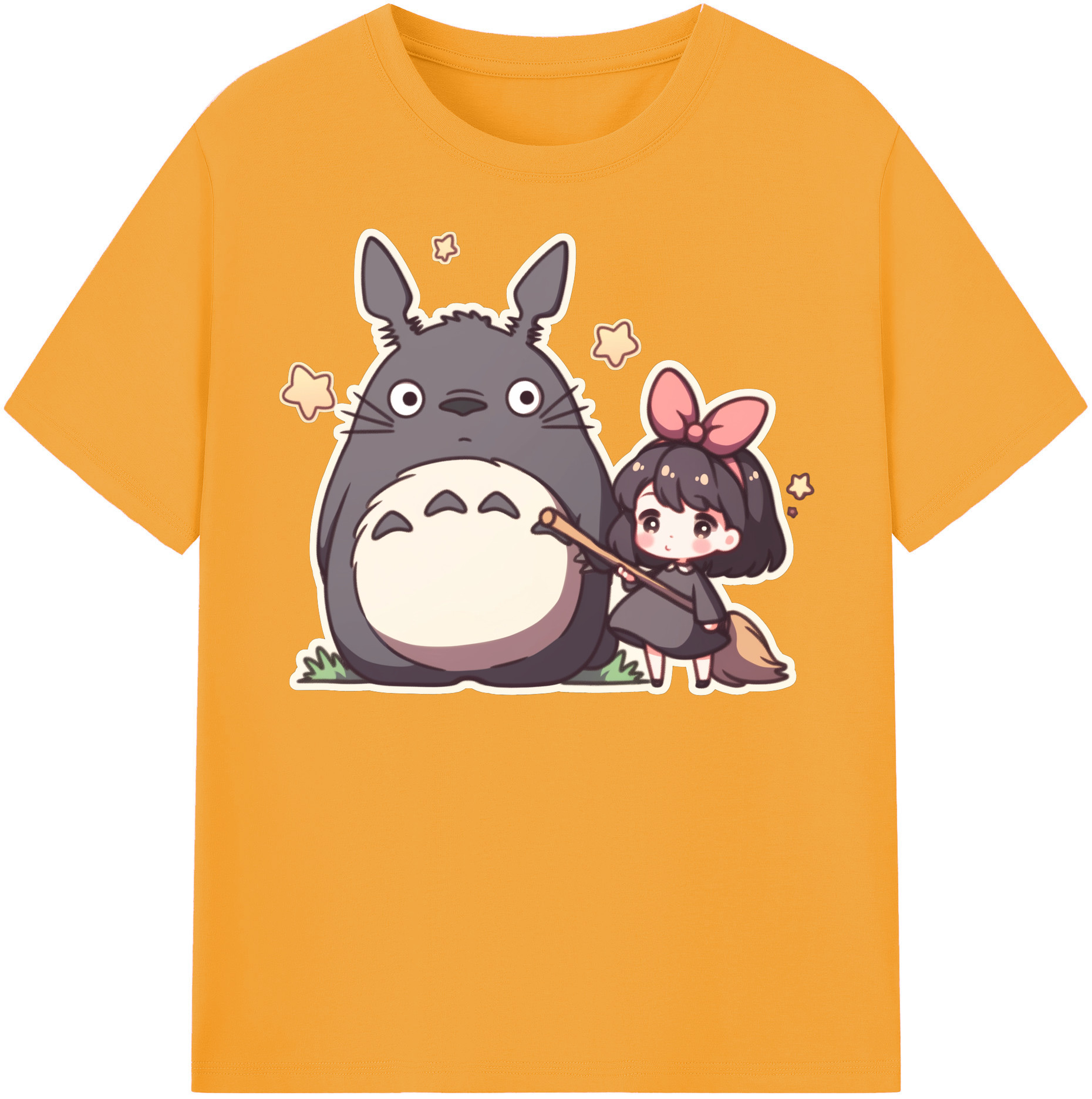（画像用） となりのトトロ 草壁メイ 草壁サツキ My Neighbor Totoro Satsuki Kusakabe Mei Kusakabe レディースカジュアルプリントTシャツ（綿100％）