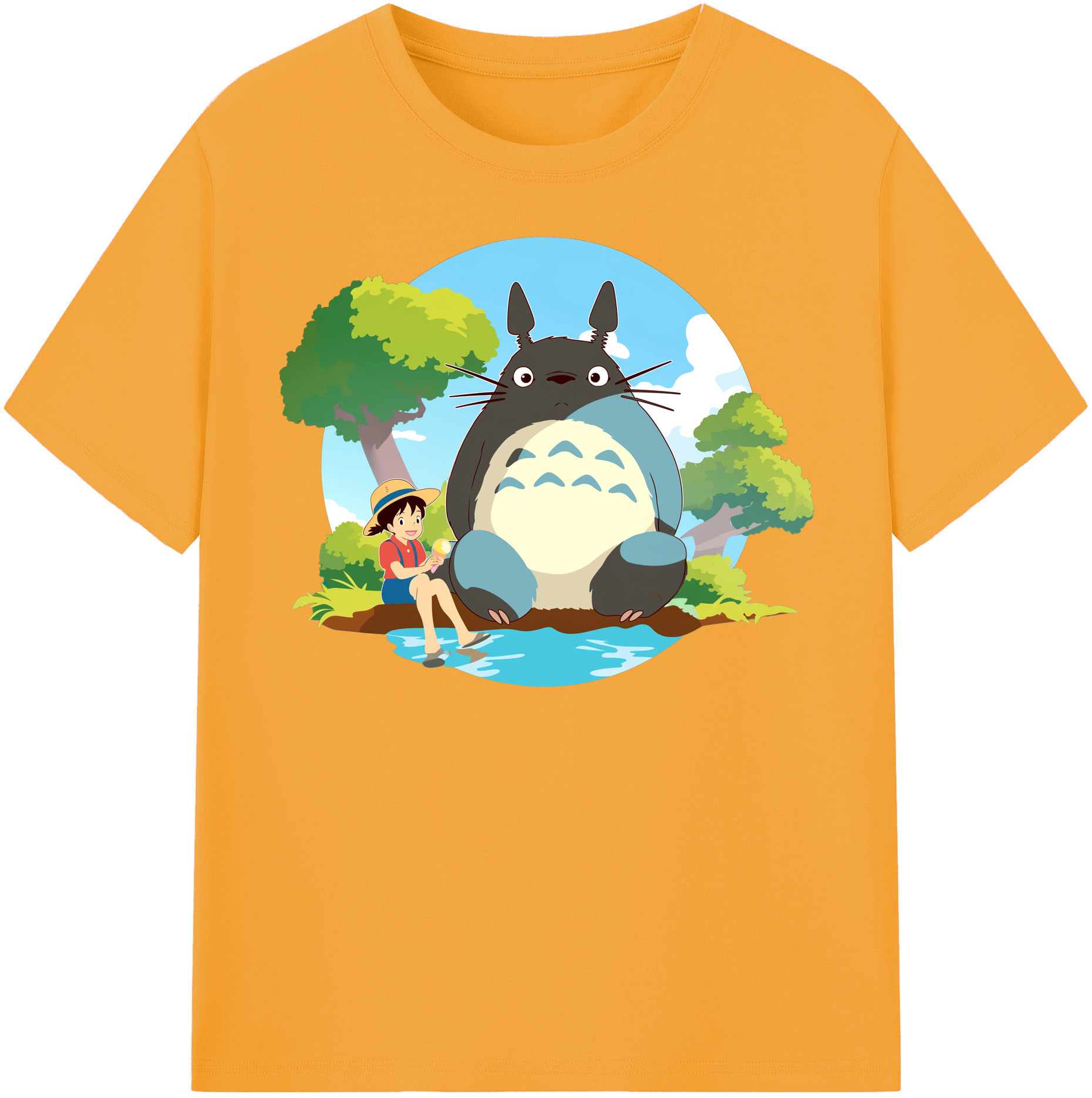 （画像用） となりのトトロ 草壁メイ 草壁サツキ My Neighbor Totoro Satsuki Kusakabe Mei Kusakabe レディースカジュアルプリントTシャツ（綿100％）