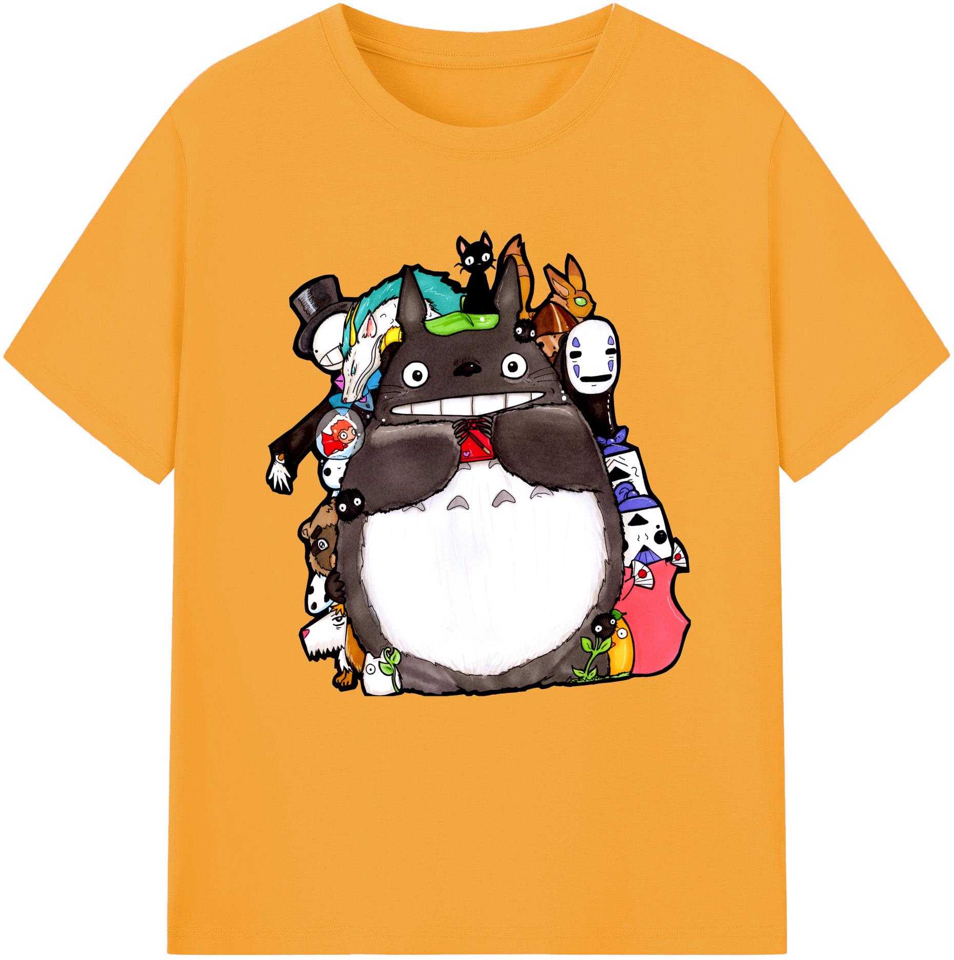 （画像用） となりのトトロ 草壁メイ 草壁サツキ My Neighbor Totoro Satsuki Kusakabe Mei Kusakabe レディースカジュアルプリントTシャツ（綿100％）