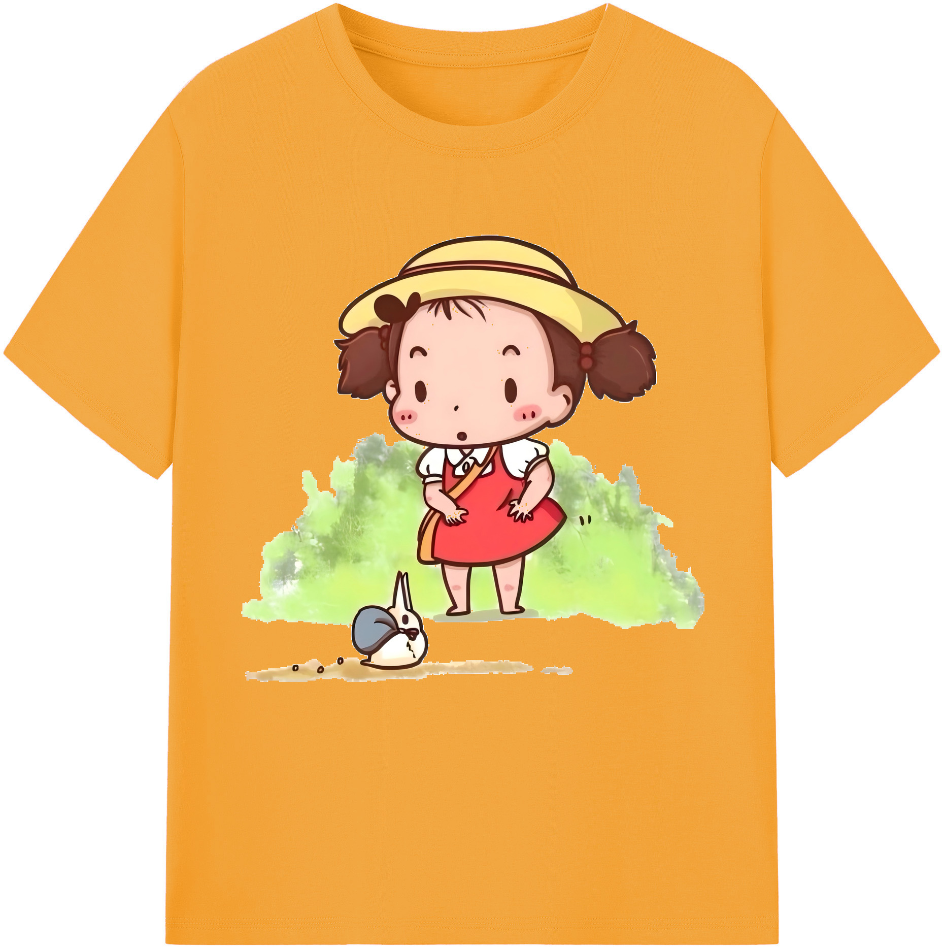 （画像用） となりのトトロ 草壁メイ 草壁サツキ My Neighbor Totoro Satsuki Kusakabe Mei Kusakabe レディースカジュアルプリントTシャツ（綿100％）