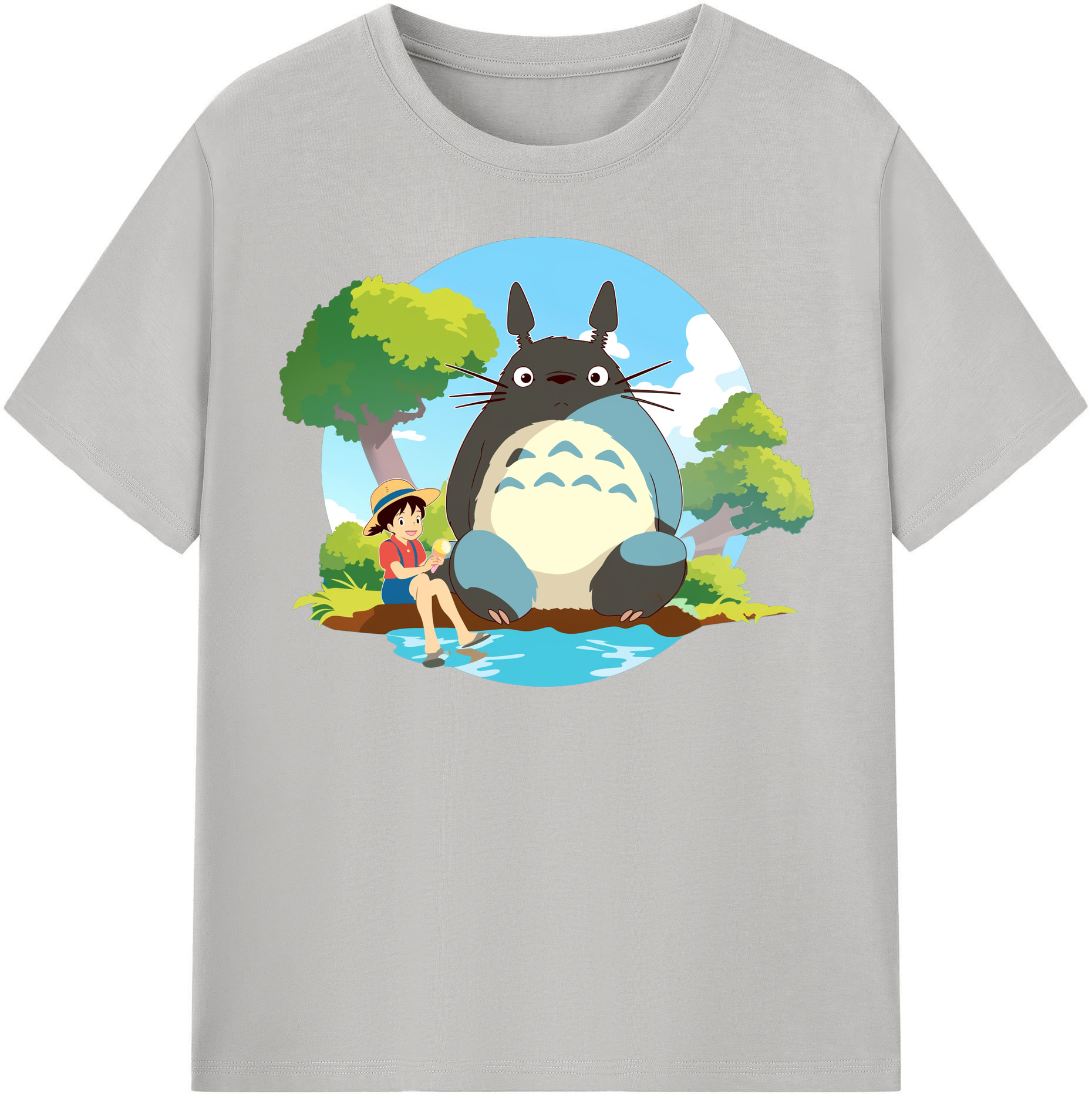 （画像用） となりのトトロ 草壁メイ 草壁サツキ My Neighbor Totoro Satsuki Kusakabe Mei Kusakabe レディースカジュアルプリントTシャツ（綿100％）