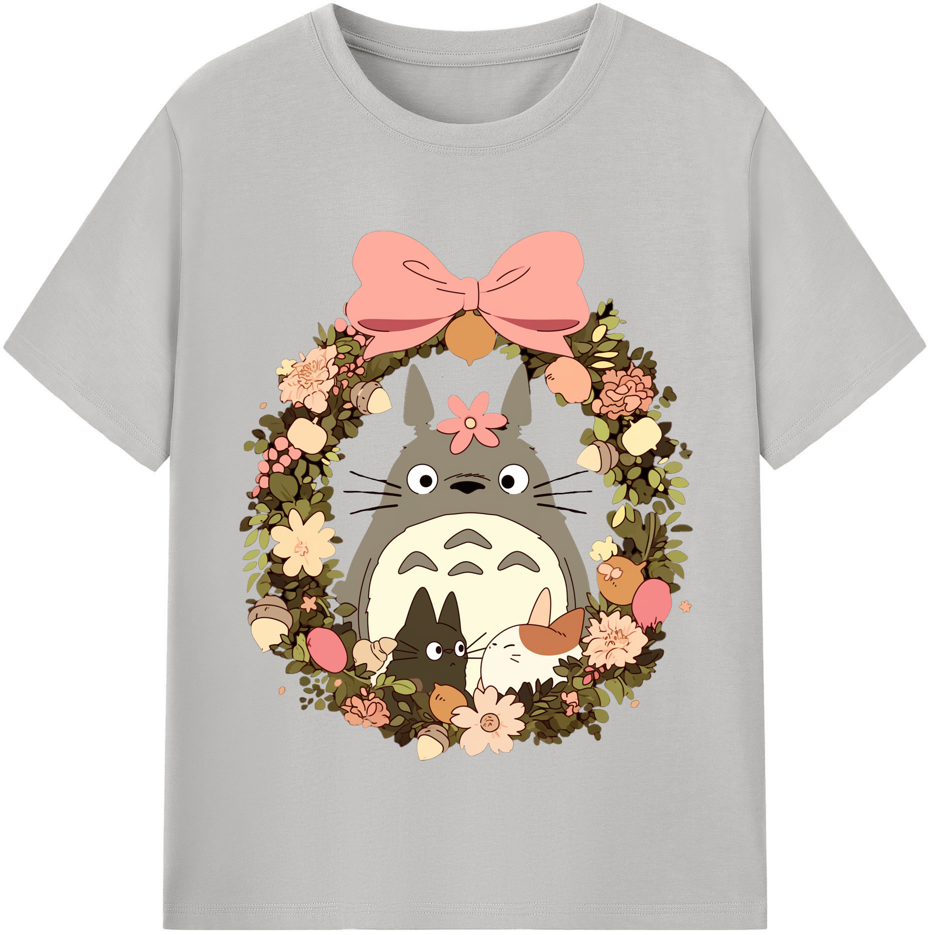 （画像用） となりのトトロ 草壁メイ 草壁サツキ My Neighbor Totoro Satsuki Kusakabe Mei Kusakabe レディースカジュアルプリントTシャツ（綿100％）