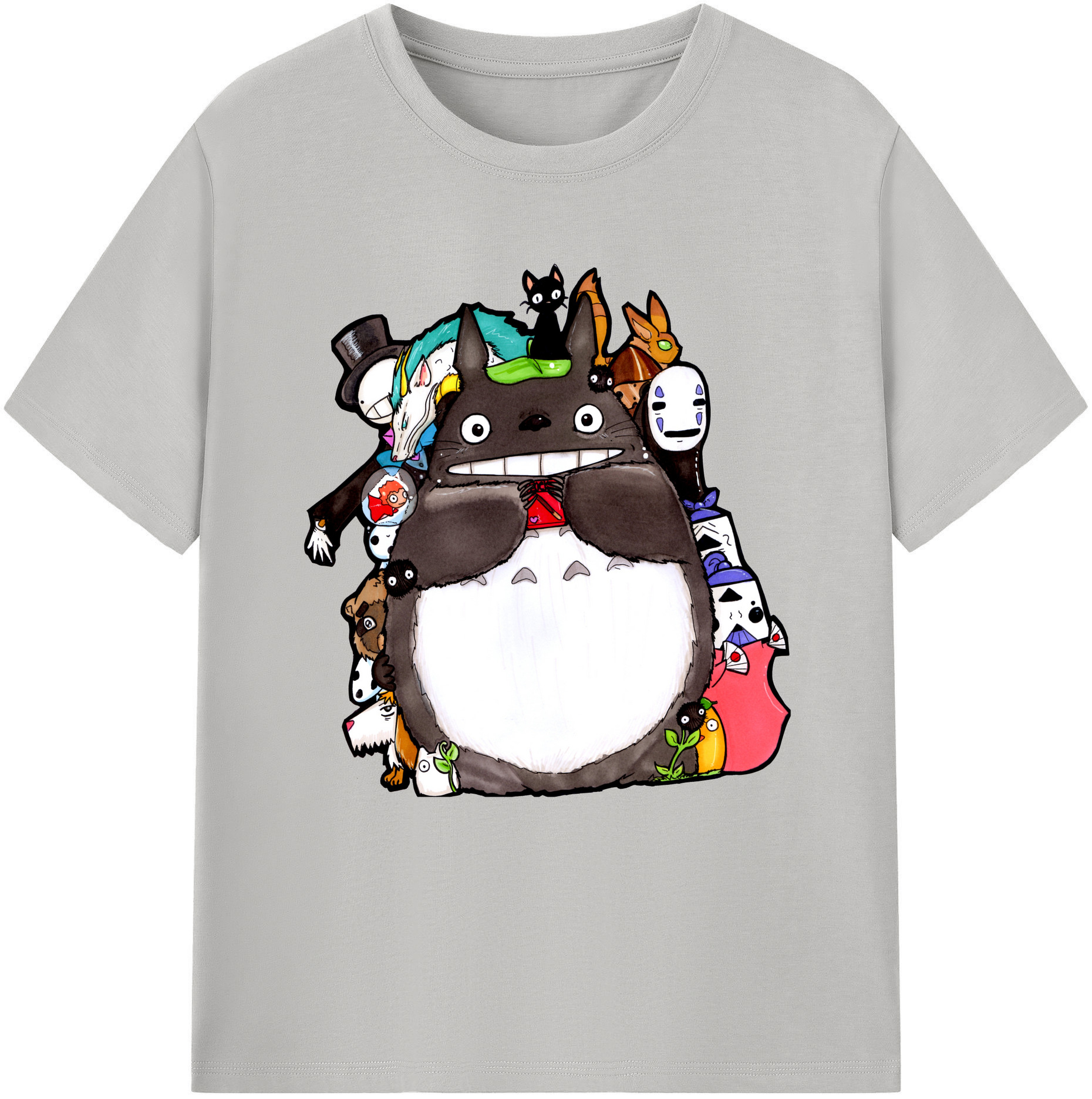 （画像用） となりのトトロ 草壁メイ 草壁サツキ My Neighbor Totoro Satsuki Kusakabe Mei Kusakabe レディースカジュアルプリントTシャツ（綿100％）