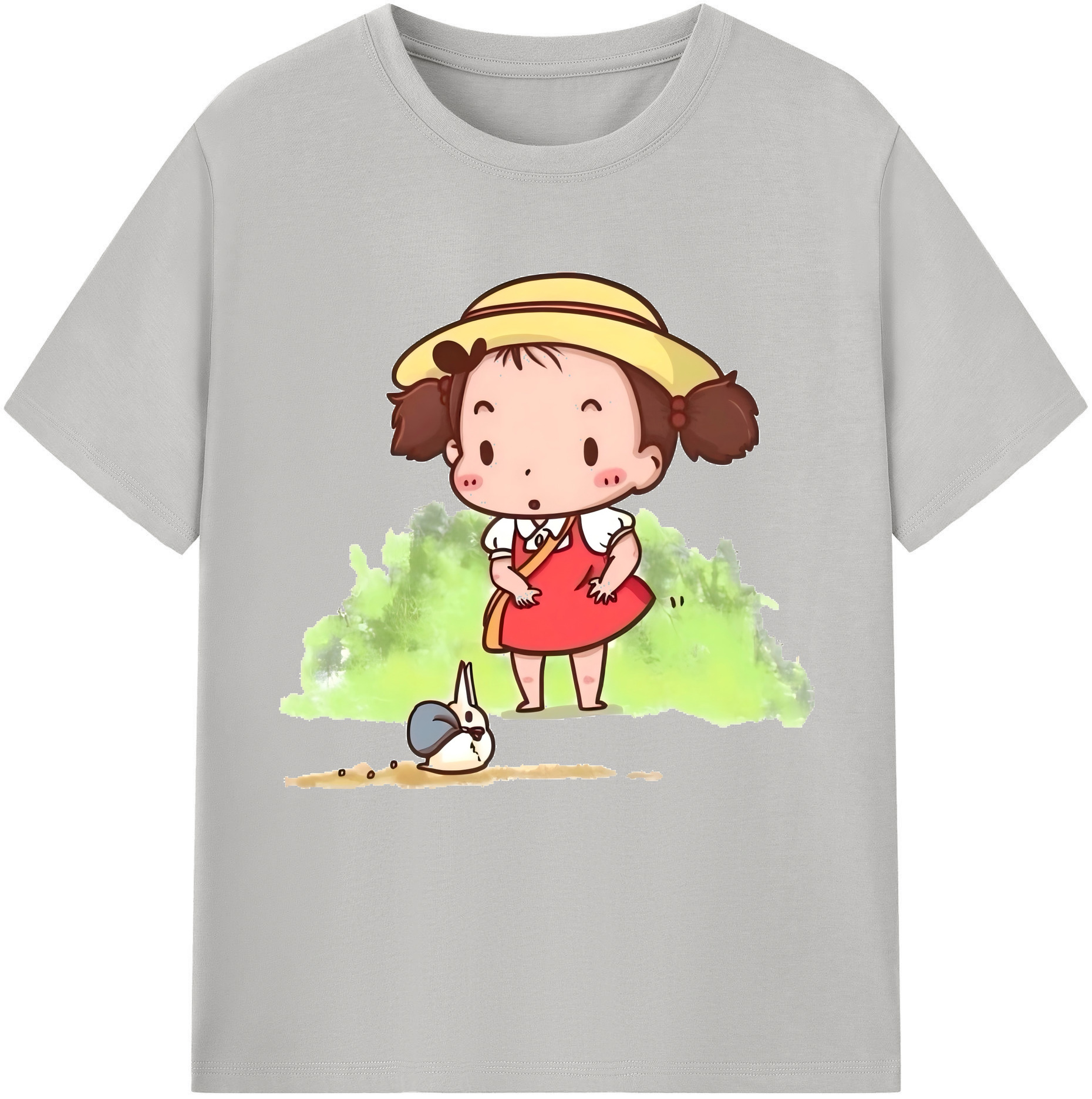 （画像用） となりのトトロ 草壁メイ 草壁サツキ My Neighbor Totoro Satsuki Kusakabe Mei Kusakabe レディースカジュアルプリントTシャツ（綿100％）