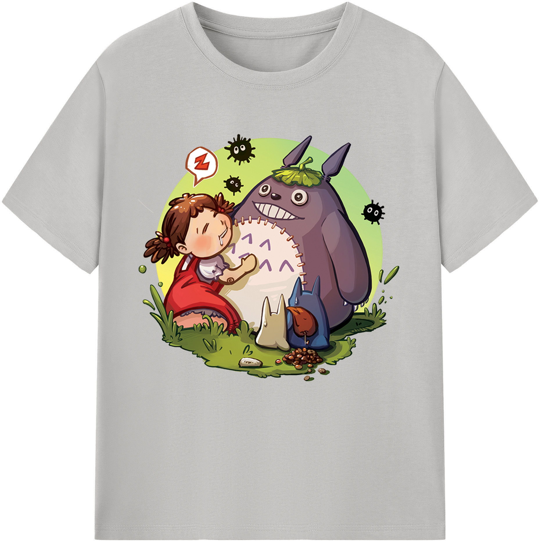 （画像用） となりのトトロ 草壁メイ 草壁サツキ My Neighbor Totoro Satsuki Kusakabe Mei Kusakabe レディースカジュアルプリントTシャツ（綿100％）