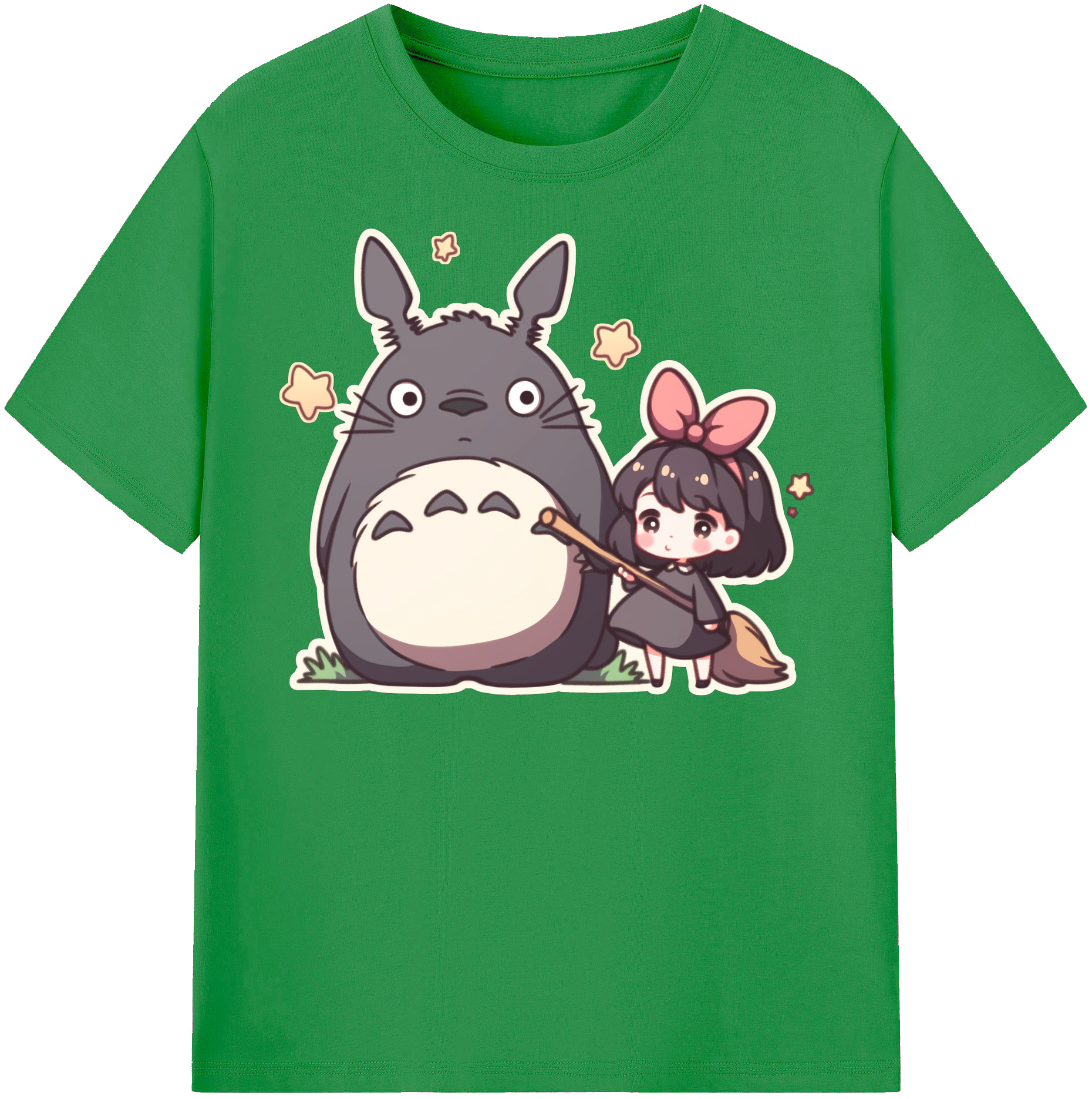 （画像用） となりのトトロ 草壁メイ 草壁サツキ My Neighbor Totoro Satsuki Kusakabe Mei Kusakabe レディースカジュアルプリントTシャツ（綿100％）
