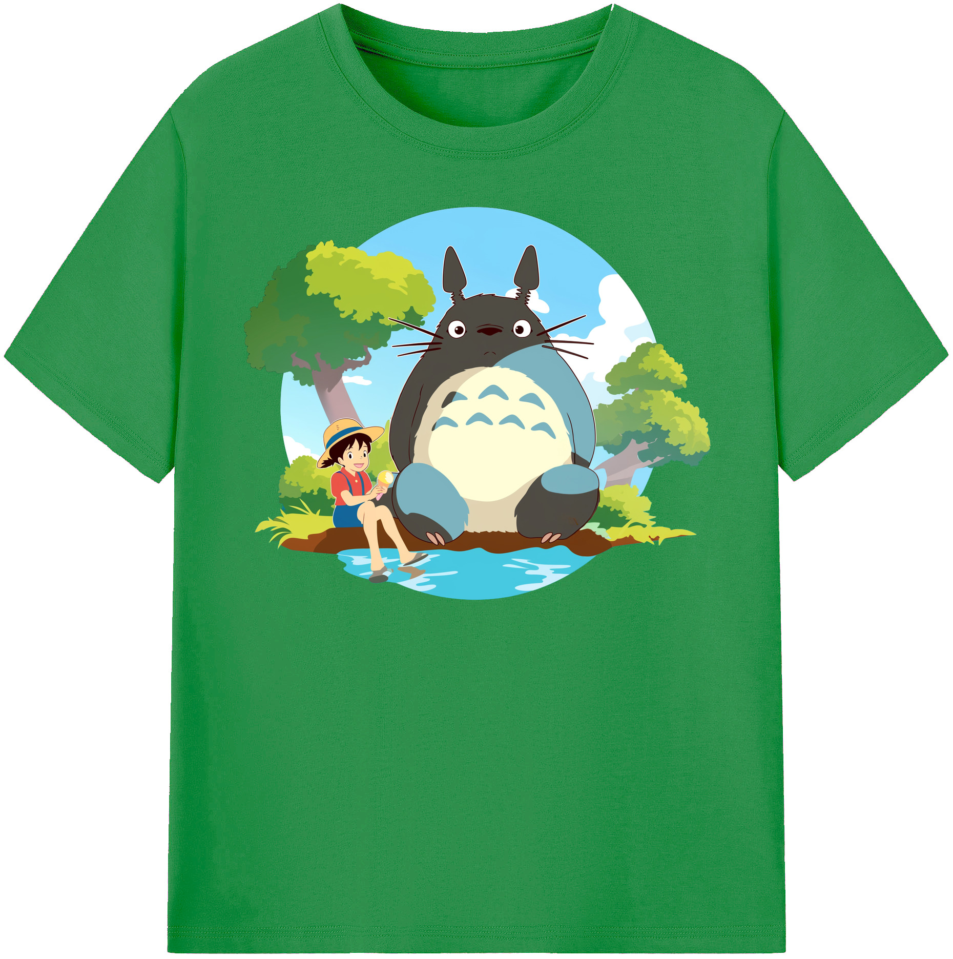 （画像用） となりのトトロ 草壁メイ 草壁サツキ My Neighbor Totoro Satsuki Kusakabe Mei Kusakabe レディースカジュアルプリントTシャツ（綿100％）