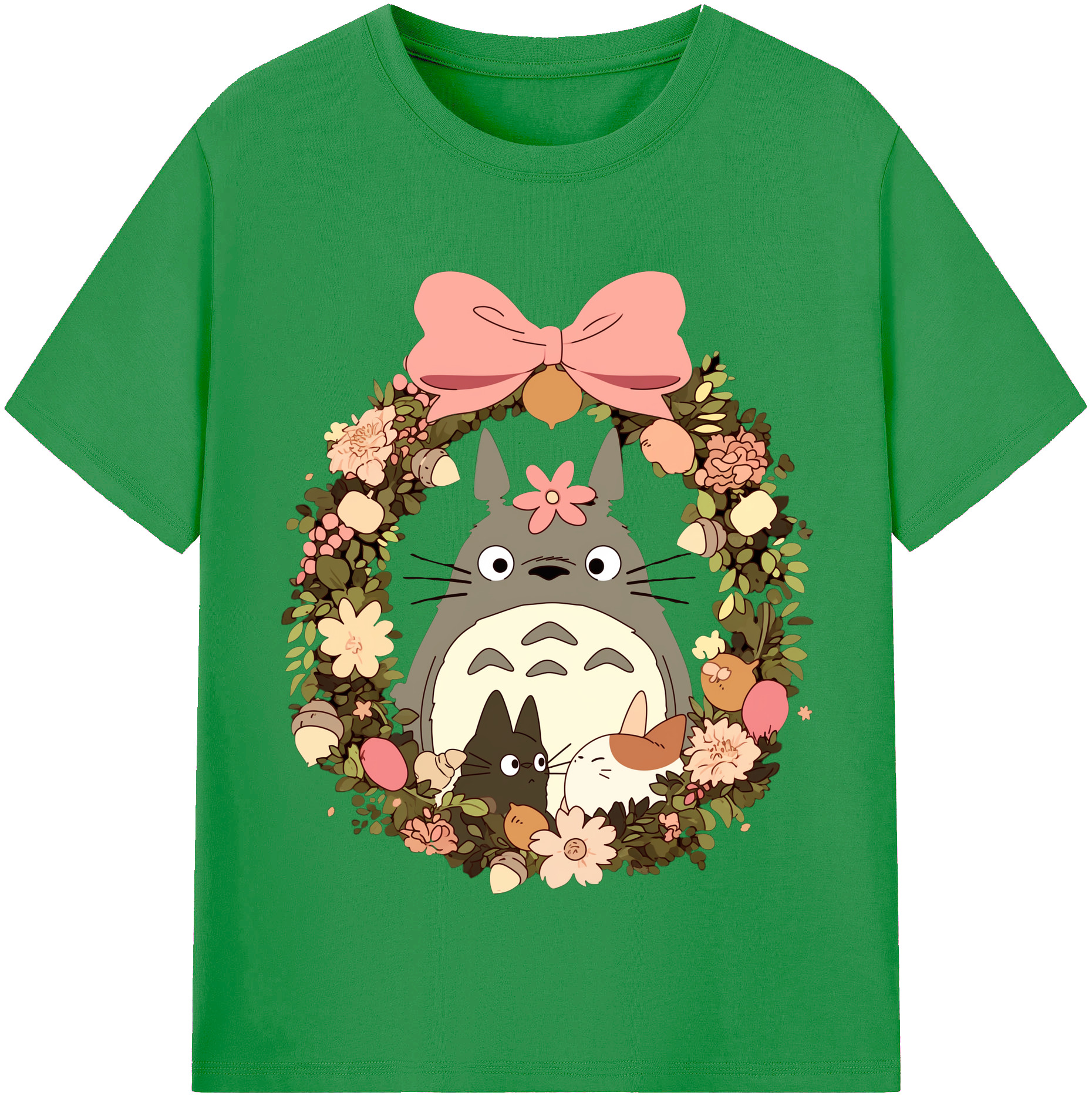 （画像用） となりのトトロ 草壁メイ 草壁サツキ My Neighbor Totoro Satsuki Kusakabe Mei Kusakabe レディースカジュアルプリントTシャツ（綿100％）