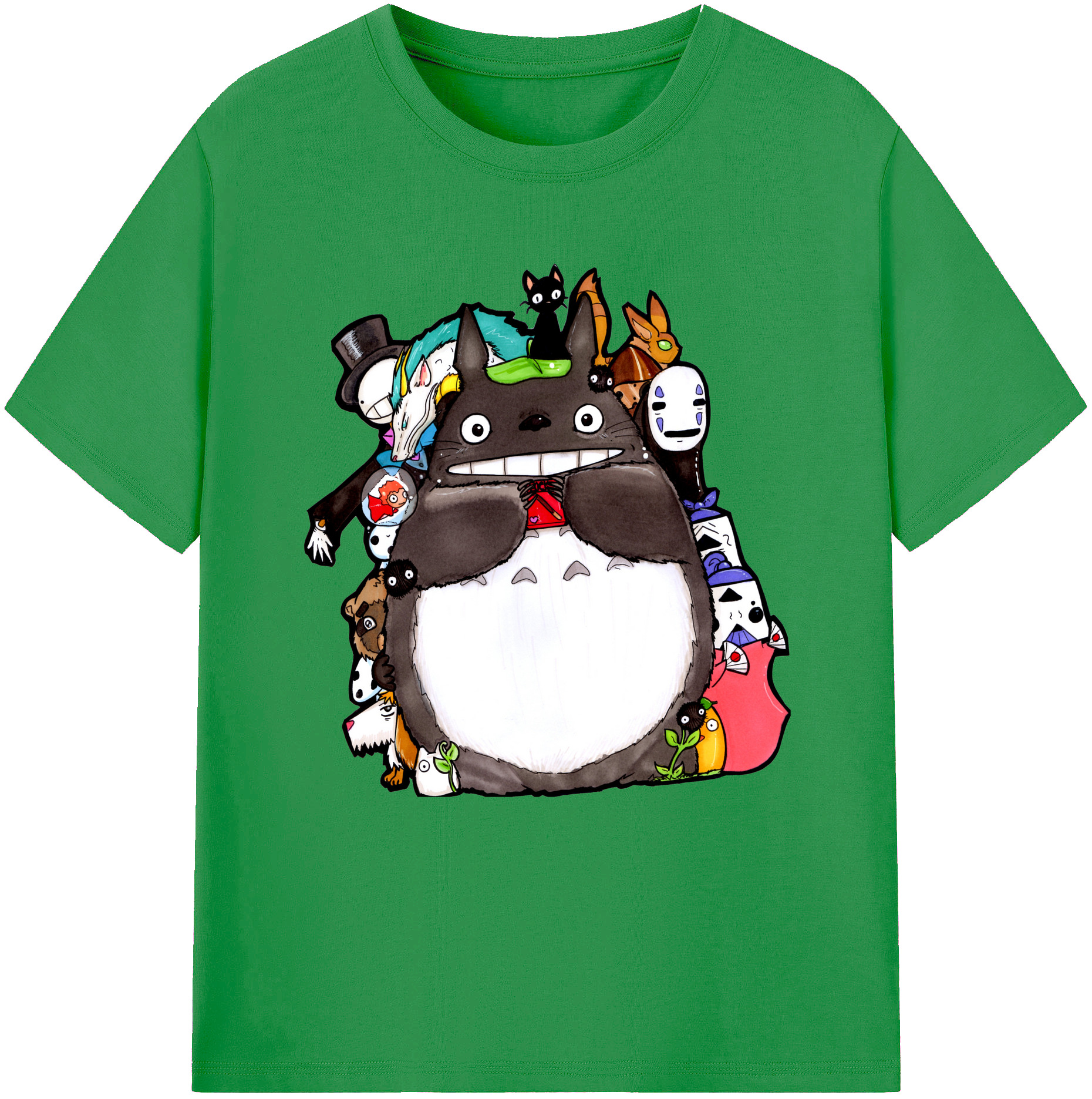 （画像用） となりのトトロ 草壁メイ 草壁サツキ My Neighbor Totoro Satsuki Kusakabe Mei Kusakabe レディースカジュアルプリントTシャツ（綿100％）