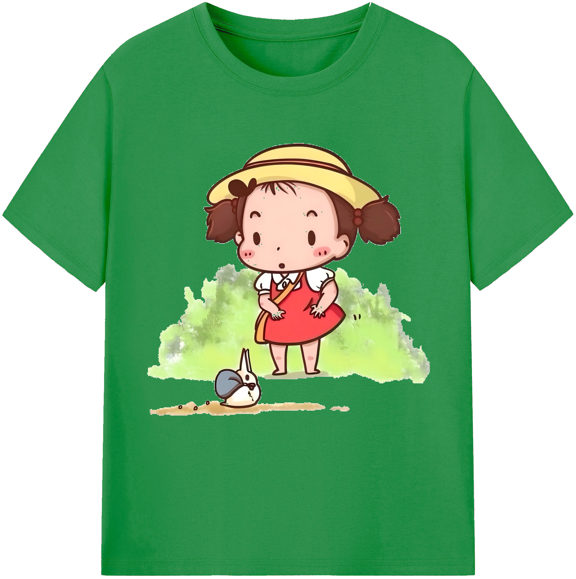 （画像用） となりのトトロ 草壁メイ 草壁サツキ My Neighbor Totoro Satsuki Kusakabe Mei Kusakabe レディースカジュアルプリントTシャツ（綿100％）