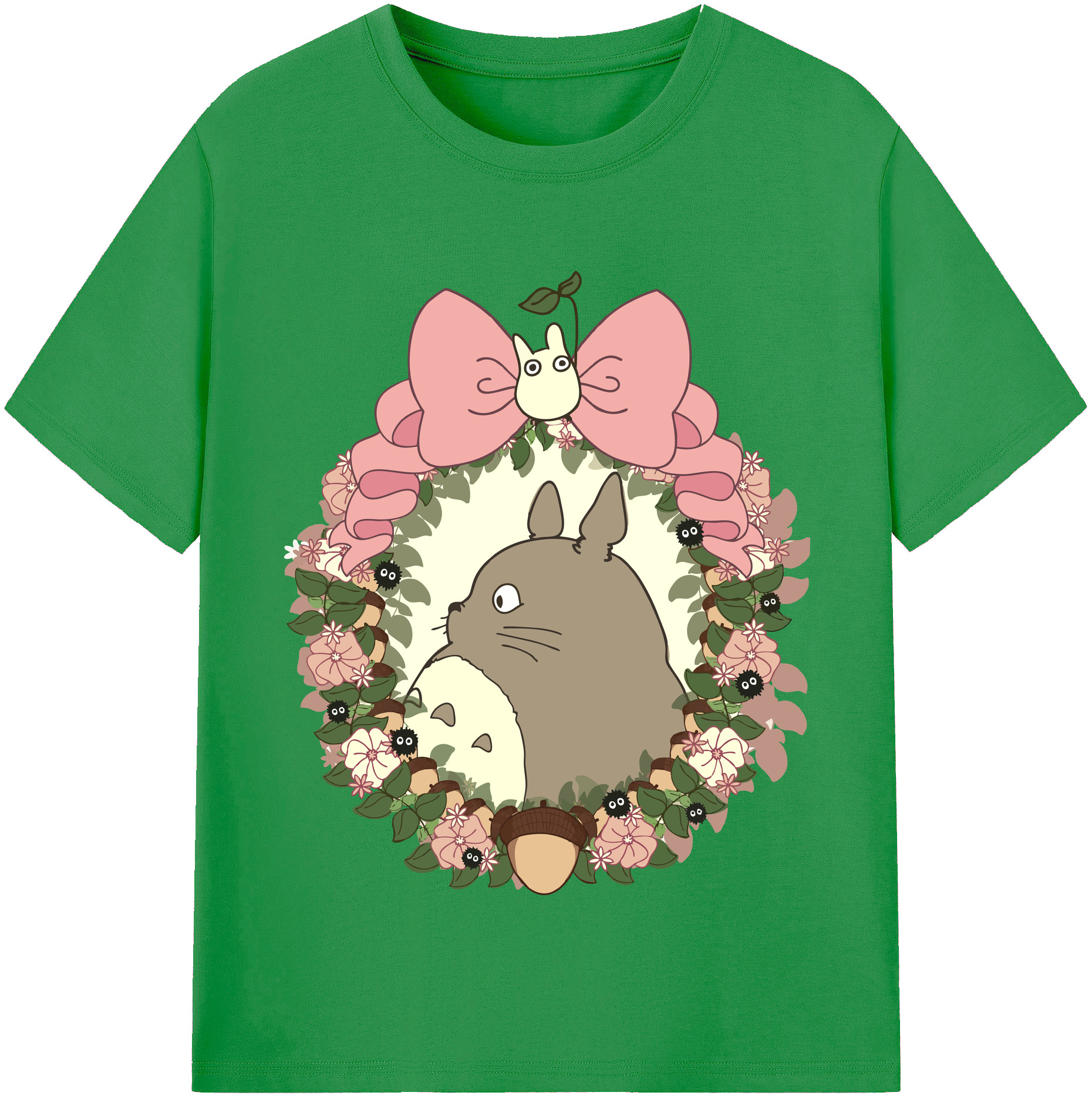 （画像用） となりのトトロ 草壁メイ 草壁サツキ My Neighbor Totoro Satsuki Kusakabe Mei Kusakabe レディースカジュアルプリントTシャツ（綿100％）