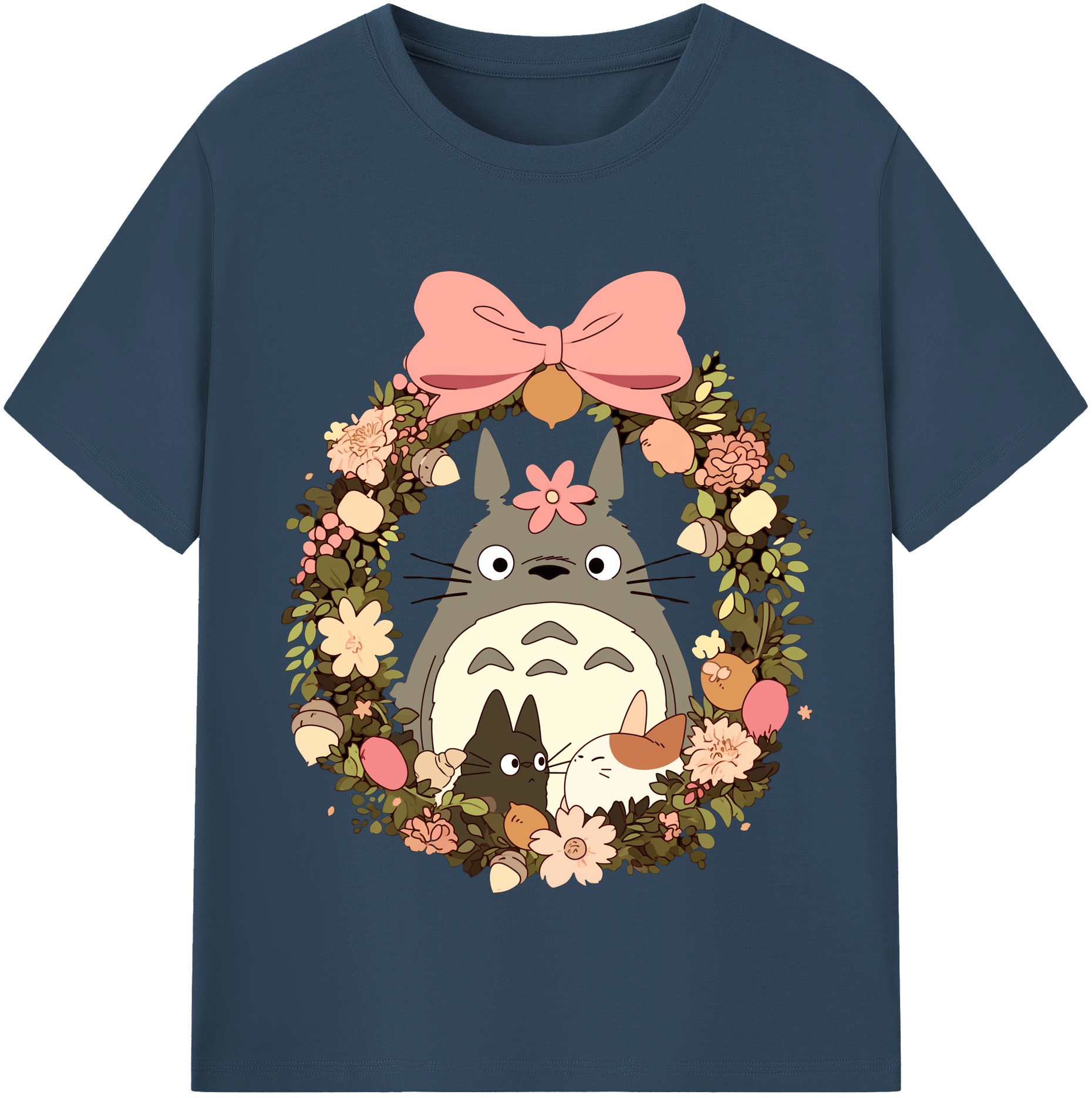 （画像用） となりのトトロ 草壁メイ 草壁サツキ My Neighbor Totoro Satsuki Kusakabe Mei Kusakabe レディースカジュアルプリントTシャツ（綿100％）