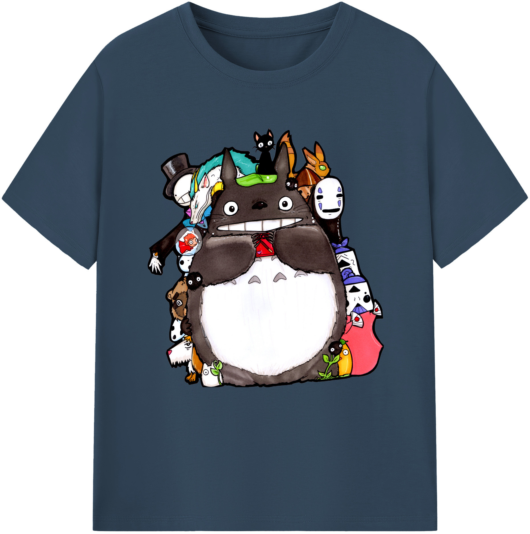 （画像用） となりのトトロ 草壁メイ 草壁サツキ My Neighbor Totoro Satsuki Kusakabe Mei Kusakabe レディースカジュアルプリントTシャツ（綿100％）