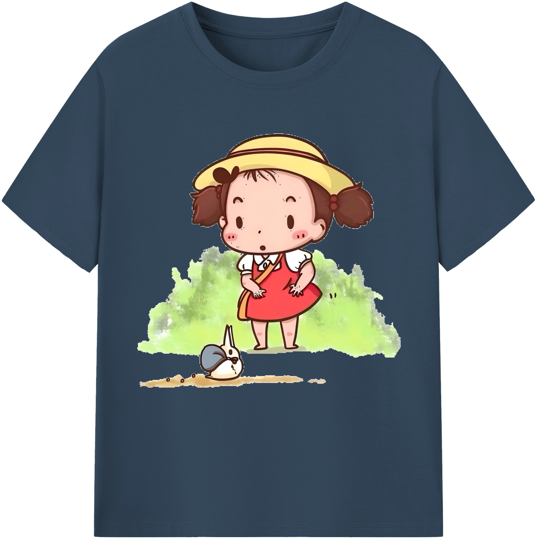 （画像用） となりのトトロ 草壁メイ 草壁サツキ My Neighbor Totoro Satsuki Kusakabe Mei Kusakabe レディースカジュアルプリントTシャツ（綿100％）