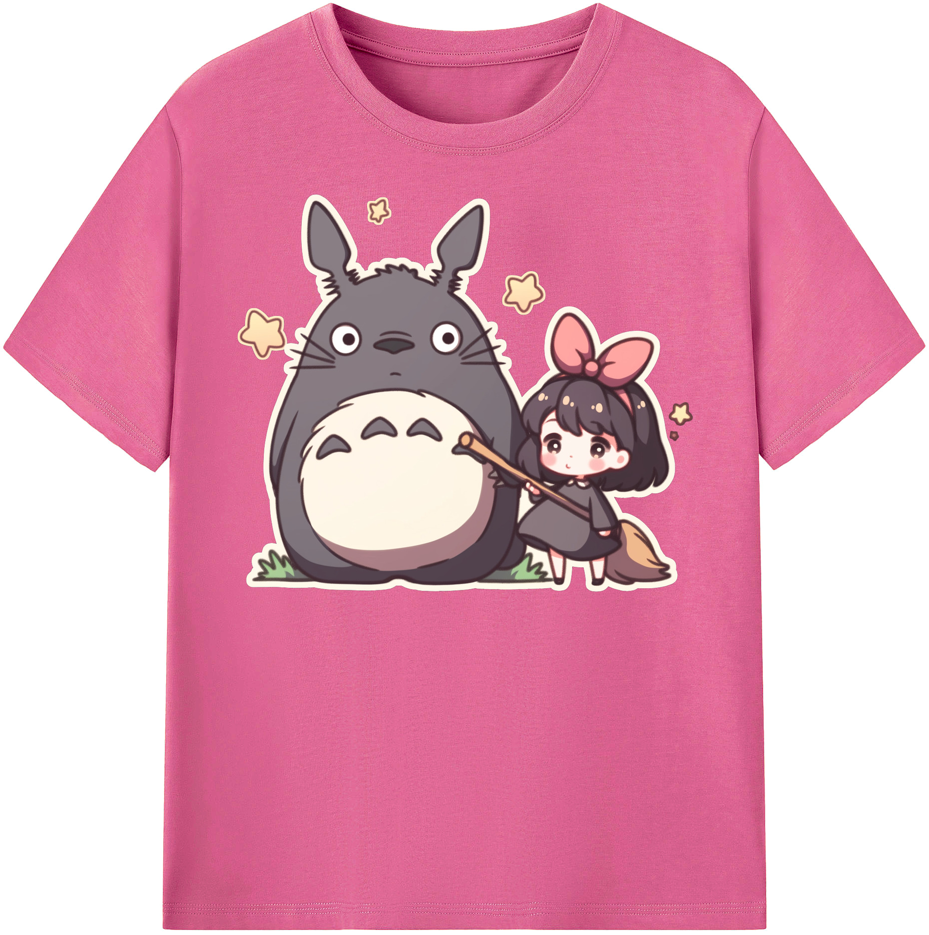 （画像用） となりのトトロ 草壁メイ 草壁サツキ My Neighbor Totoro Satsuki Kusakabe Mei Kusakabe レディースカジュアルプリントTシャツ（綿100％）