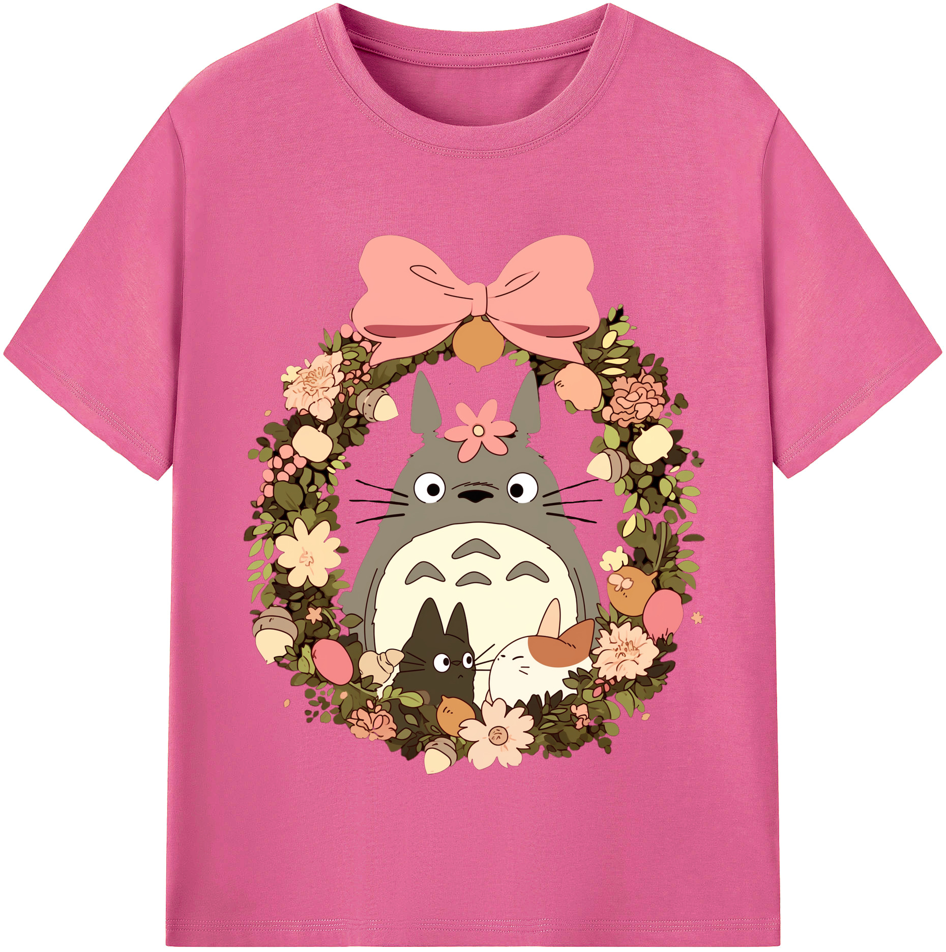 （画像用） となりのトトロ 草壁メイ 草壁サツキ My Neighbor Totoro Satsuki Kusakabe Mei Kusakabe レディースカジュアルプリントTシャツ（綿100％）
