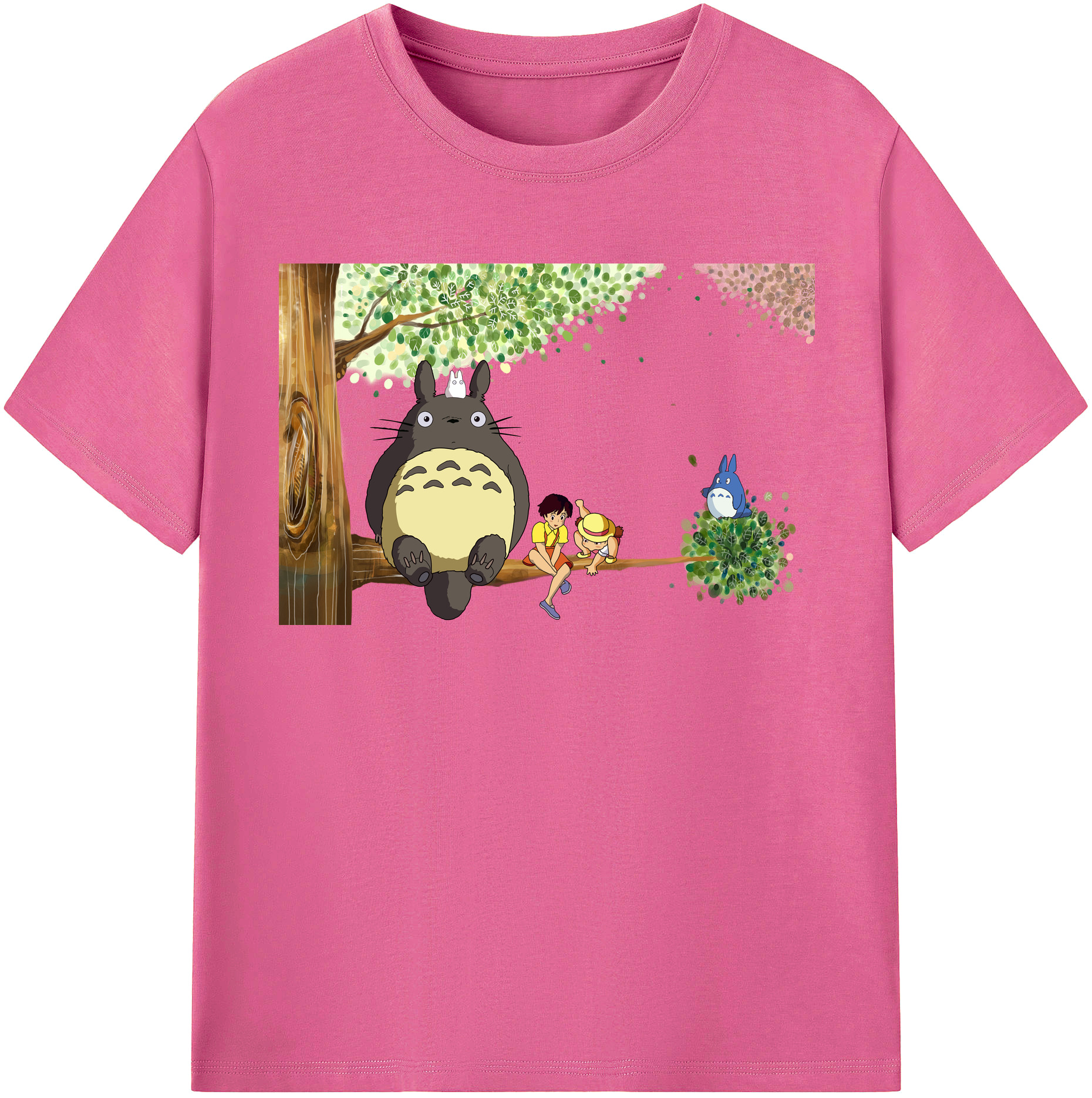 （画像用） となりのトトロ 草壁メイ 草壁サツキ My Neighbor Totoro Satsuki Kusakabe Mei Kusakabe レディースカジュアルプリントTシャツ（綿100％）