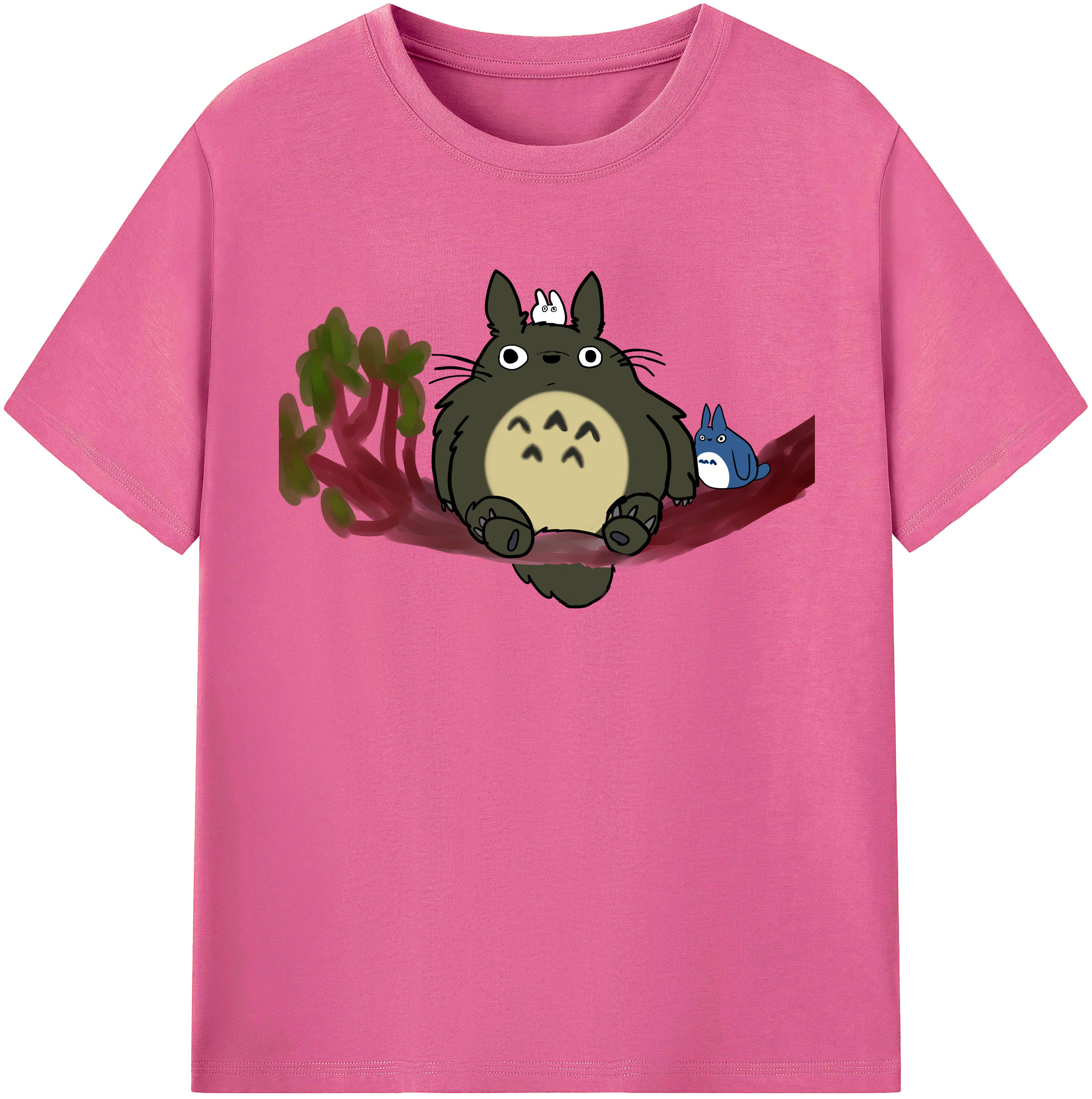 （画像用） となりのトトロ 草壁メイ 草壁サツキ My Neighbor Totoro Satsuki Kusakabe Mei Kusakabe レディースカジュアルプリントTシャツ（綿100％）