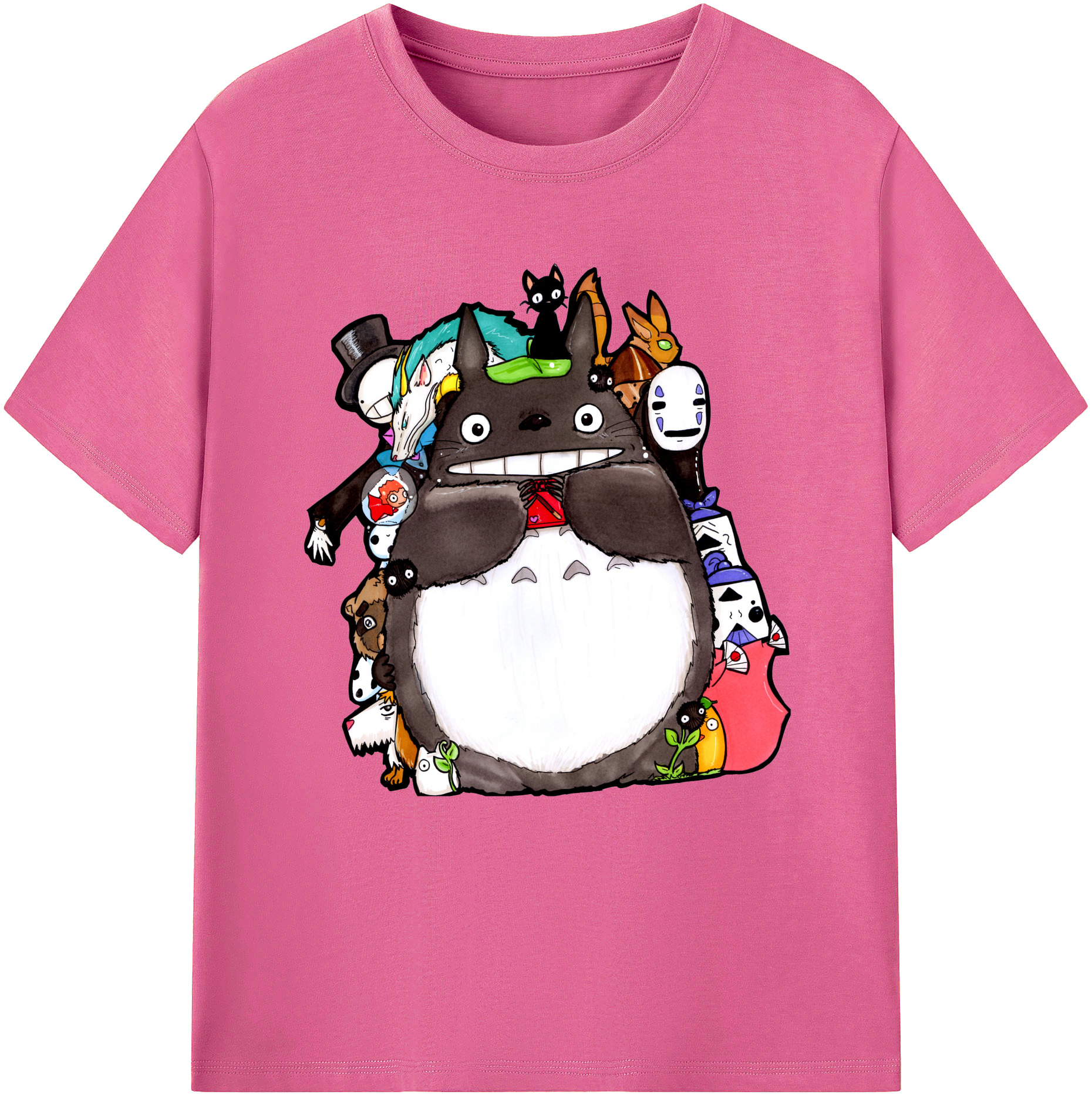 （画像用） となりのトトロ 草壁メイ 草壁サツキ My Neighbor Totoro Satsuki Kusakabe Mei Kusakabe レディースカジュアルプリントTシャツ（綿100％）
