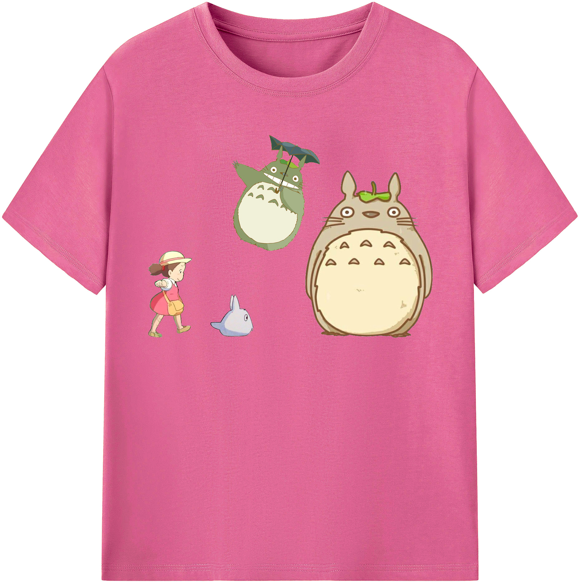 （画像用） となりのトトロ 草壁メイ 草壁サツキ My Neighbor Totoro Satsuki Kusakabe Mei Kusakabe レディースカジュアルプリントTシャツ（綿100％）