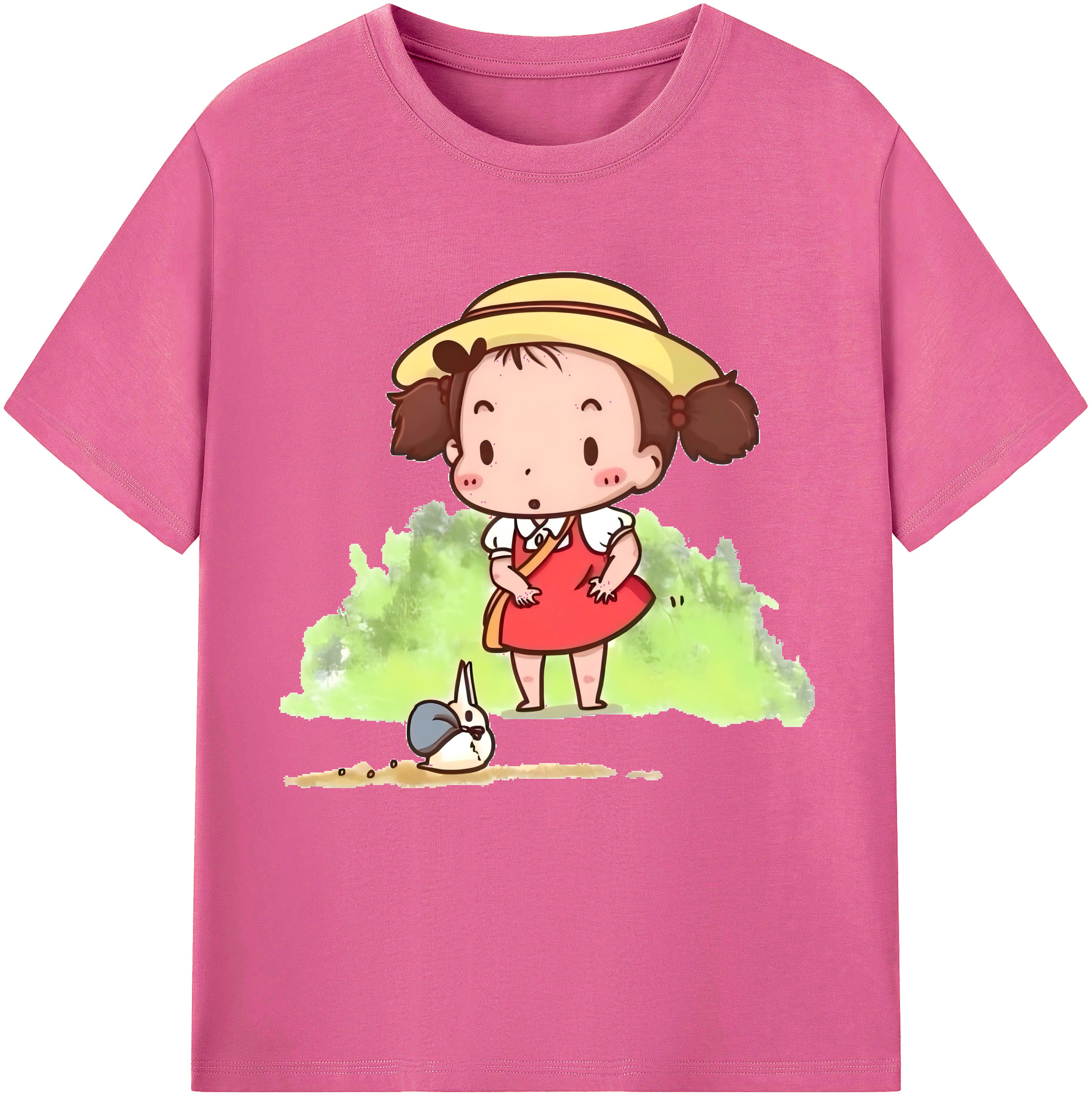 （画像用） となりのトトロ 草壁メイ 草壁サツキ My Neighbor Totoro Satsuki Kusakabe Mei Kusakabe レディースカジュアルプリントTシャツ（綿100％）
