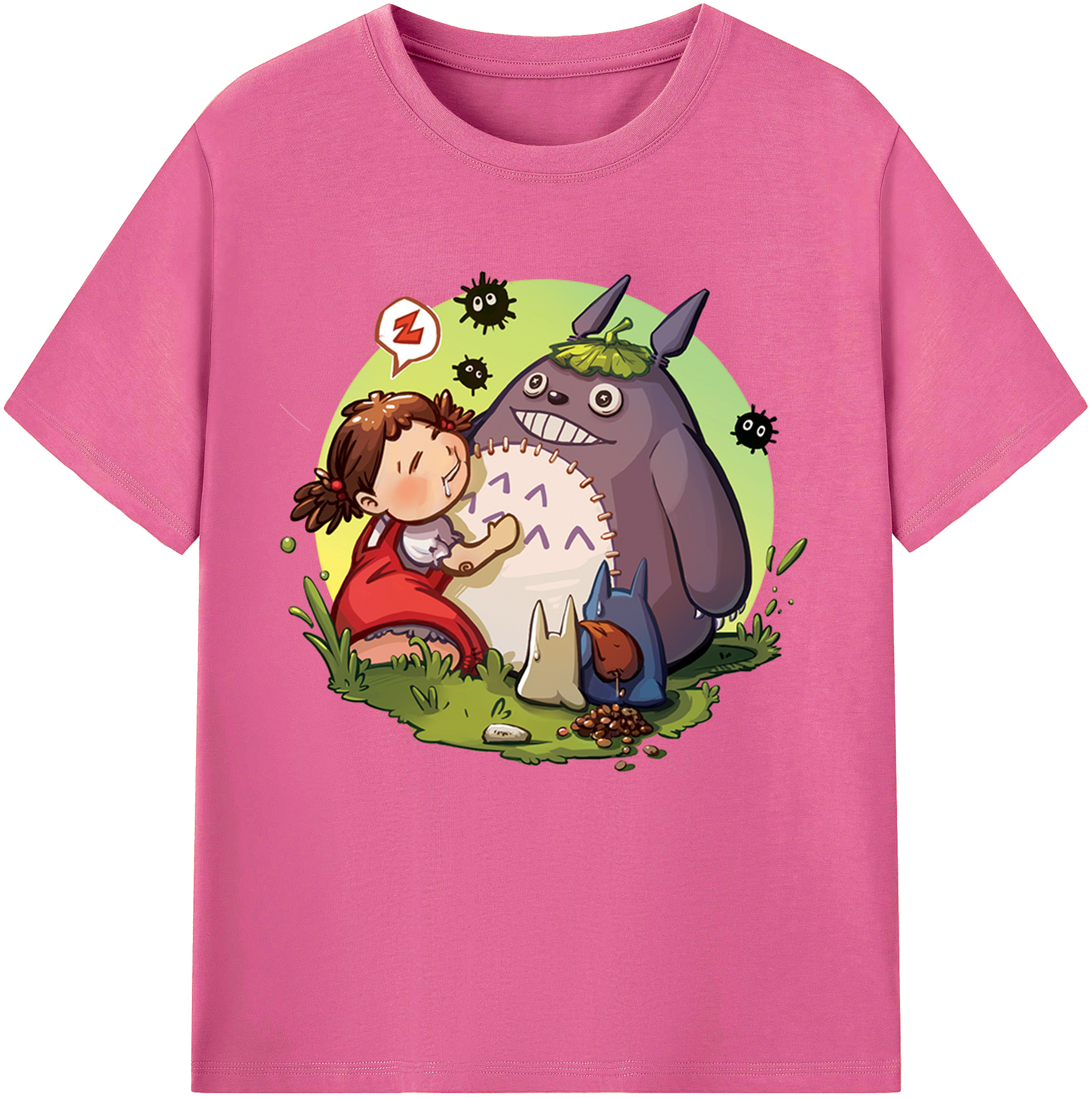 （画像用） となりのトトロ 草壁メイ 草壁サツキ My Neighbor Totoro Satsuki Kusakabe Mei Kusakabe レディースカジュアルプリントTシャツ（綿100％）