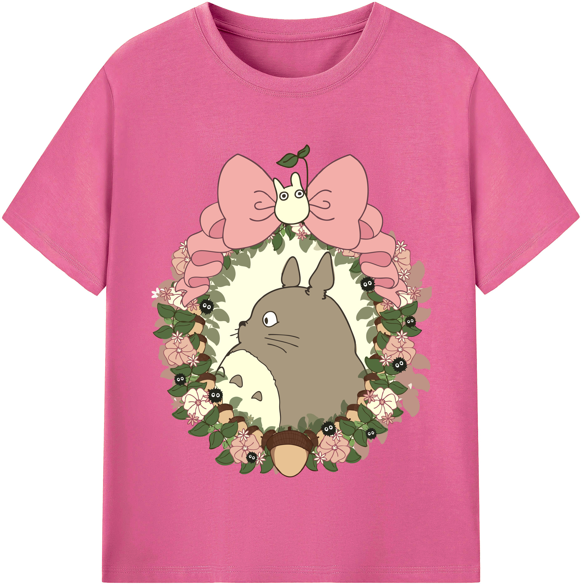 （画像用） となりのトトロ 草壁メイ 草壁サツキ My Neighbor Totoro Satsuki Kusakabe Mei Kusakabe レディースカジュアルプリントTシャツ（綿100％）