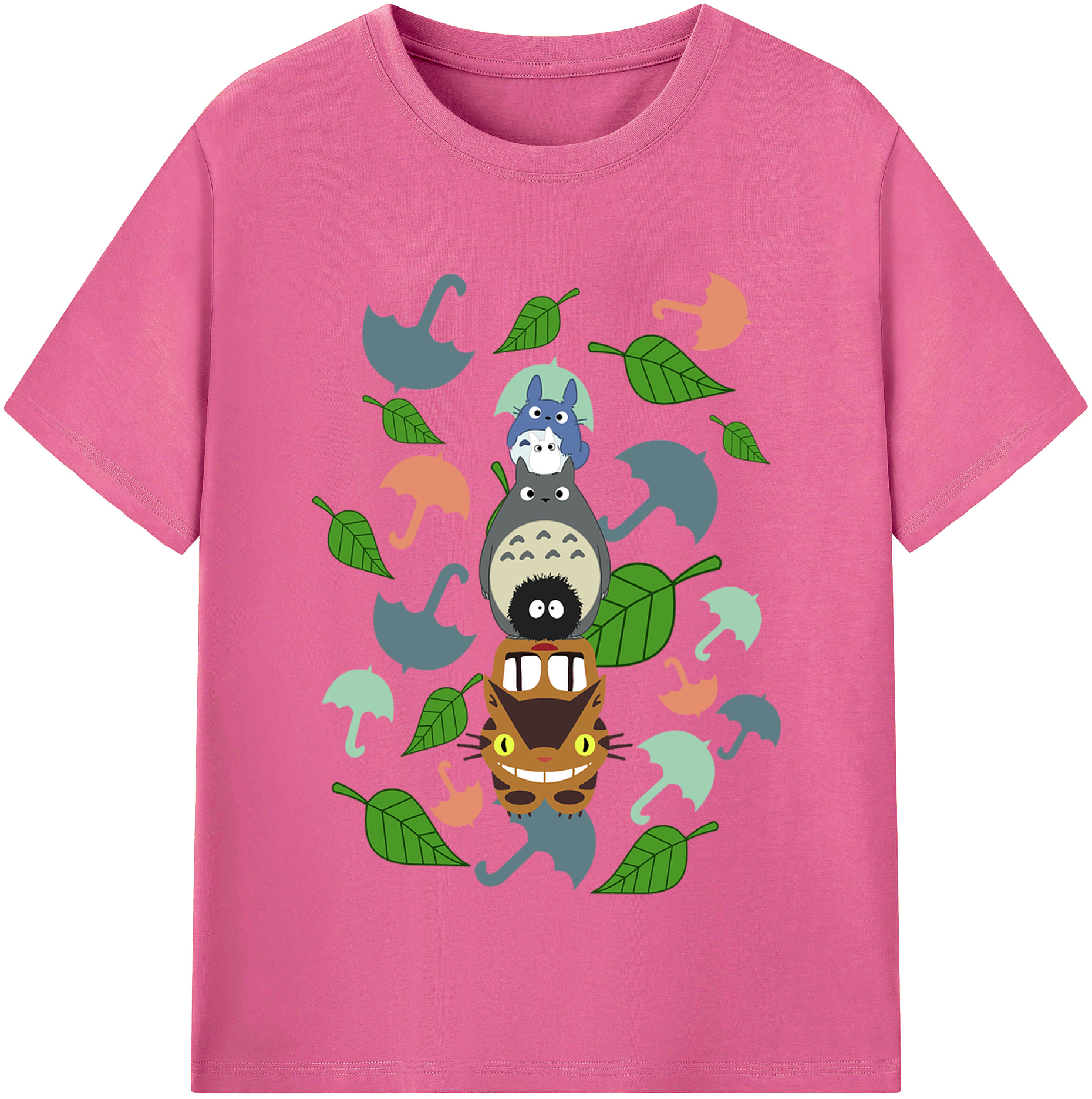 （画像用） となりのトトロ 草壁メイ 草壁サツキ My Neighbor Totoro Satsuki Kusakabe Mei Kusakabe レディースカジュアルプリントTシャツ（綿100％）
