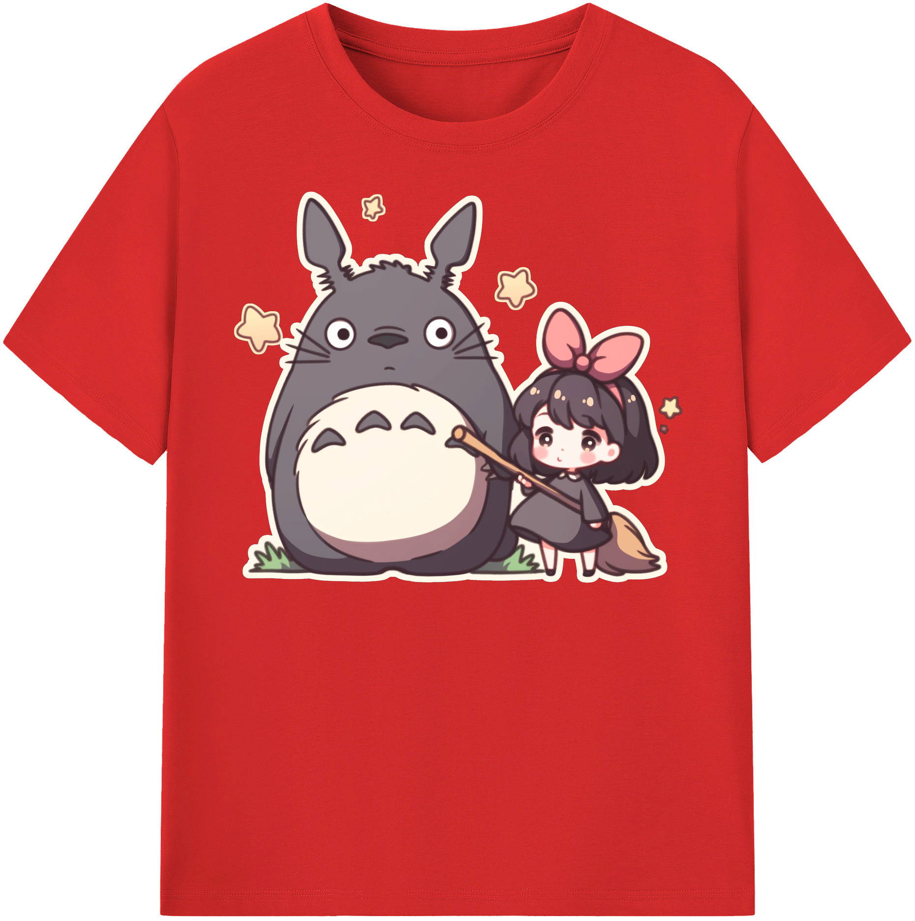 （画像用） となりのトトロ 草壁メイ 草壁サツキ My Neighbor Totoro Satsuki Kusakabe Mei Kusakabe レディースカジュアルプリントTシャツ（綿100％）