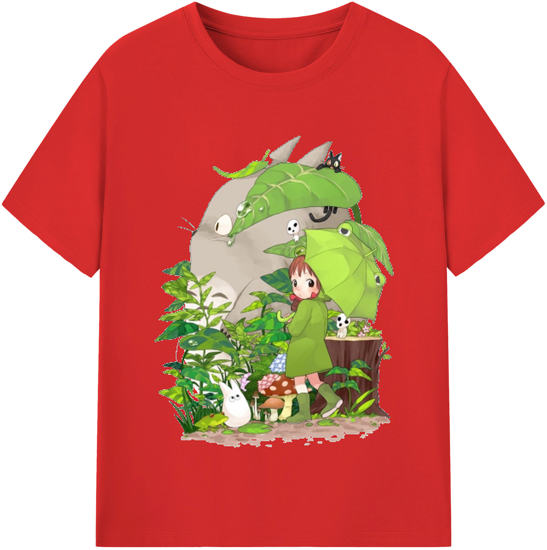 （画像用） となりのトトロ 草壁メイ 草壁サツキ My Neighbor Totoro Satsuki Kusakabe Mei Kusakabe レディースカジュアルプリントTシャツ（綿100％）