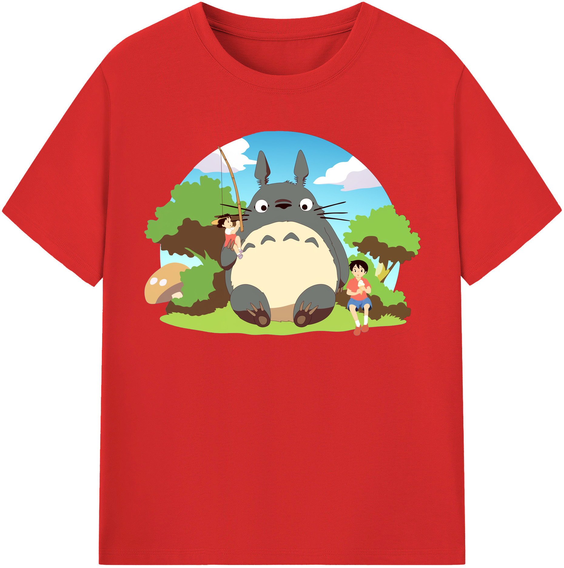 （画像用） となりのトトロ 草壁メイ 草壁サツキ My Neighbor Totoro Satsuki Kusakabe Mei Kusakabe レディースカジュアルプリントTシャツ（綿100％）