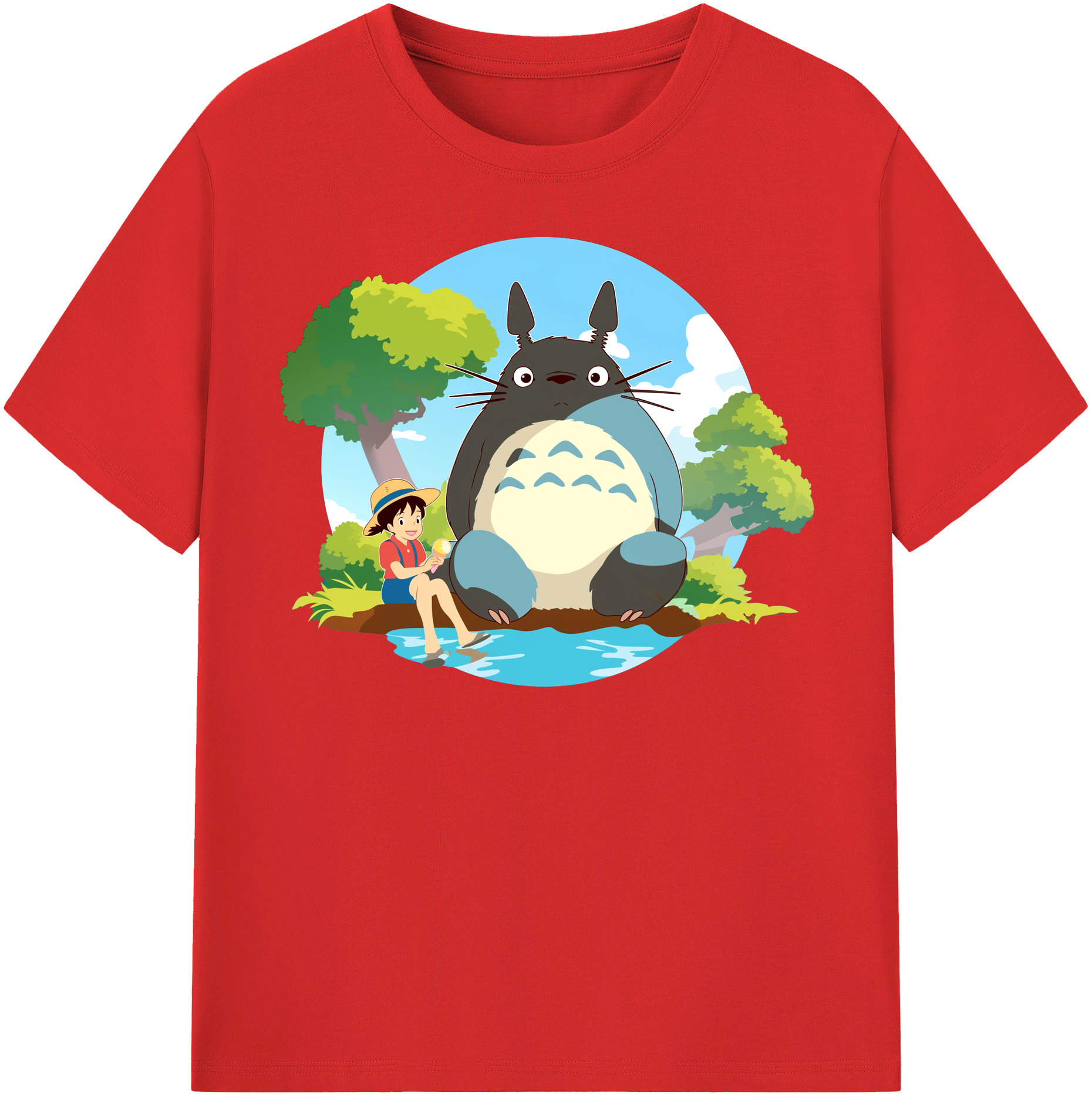 （画像用） となりのトトロ 草壁メイ 草壁サツキ My Neighbor Totoro Satsuki Kusakabe Mei Kusakabe レディースカジュアルプリントTシャツ（綿100％）
