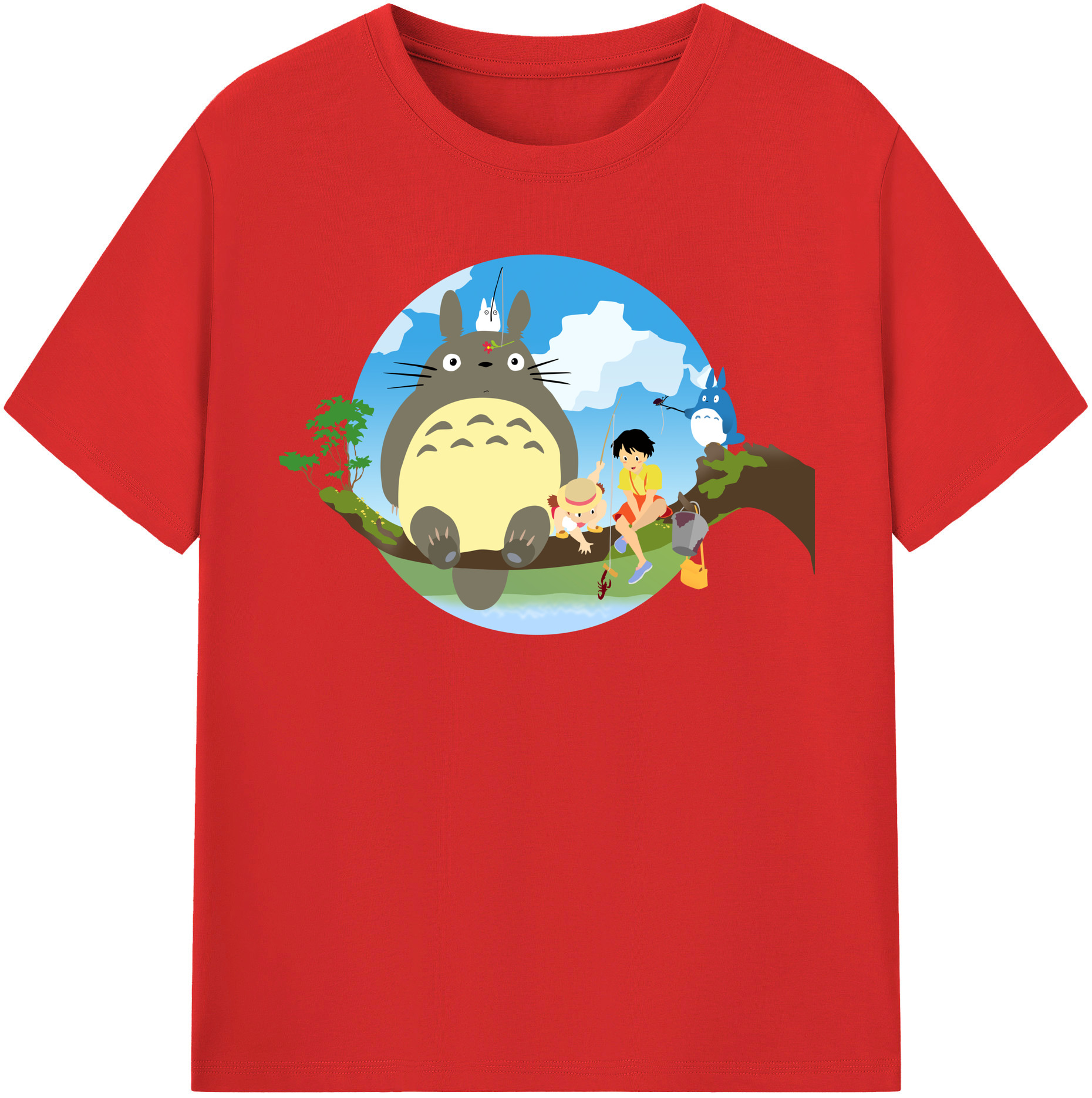（画像用） となりのトトロ 草壁メイ 草壁サツキ My Neighbor Totoro Satsuki Kusakabe Mei Kusakabe レディースカジュアルプリントTシャツ（綿100％）