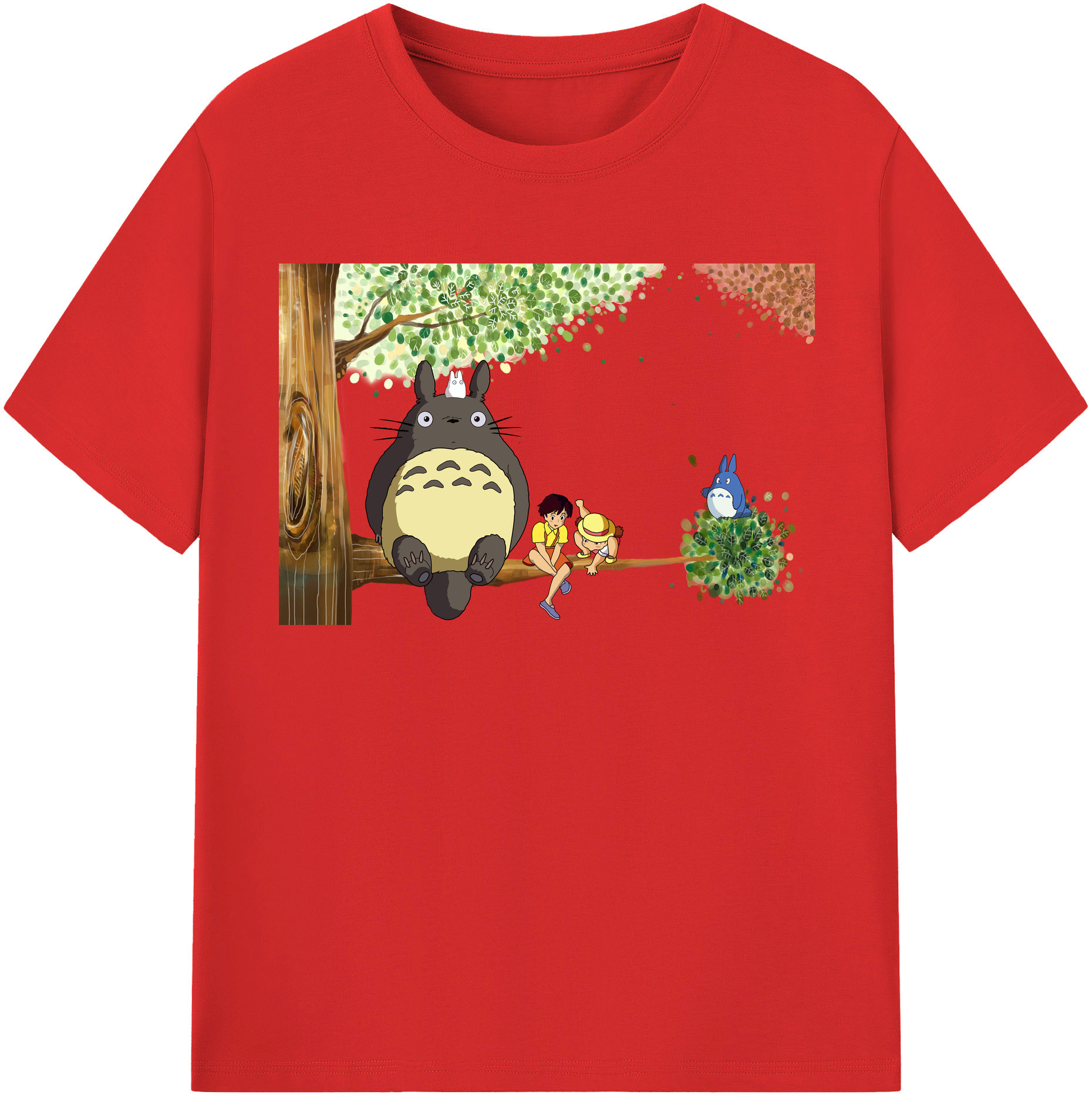 （画像用） となりのトトロ 草壁メイ 草壁サツキ My Neighbor Totoro Satsuki Kusakabe Mei Kusakabe レディースカジュアルプリントTシャツ（綿100％）