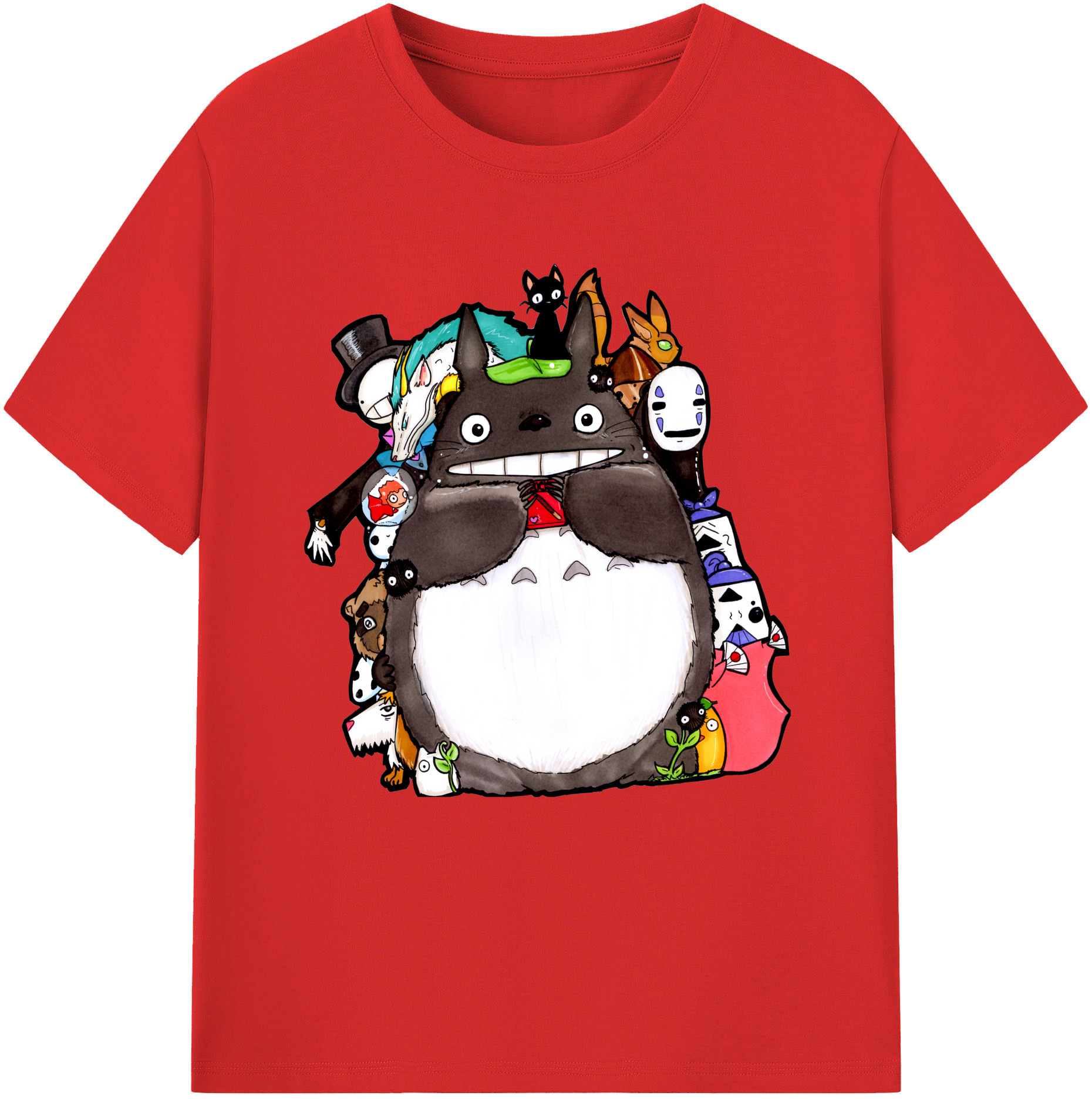 （画像用） となりのトトロ 草壁メイ 草壁サツキ My Neighbor Totoro Satsuki Kusakabe Mei Kusakabe レディースカジュアルプリントTシャツ（綿100％）