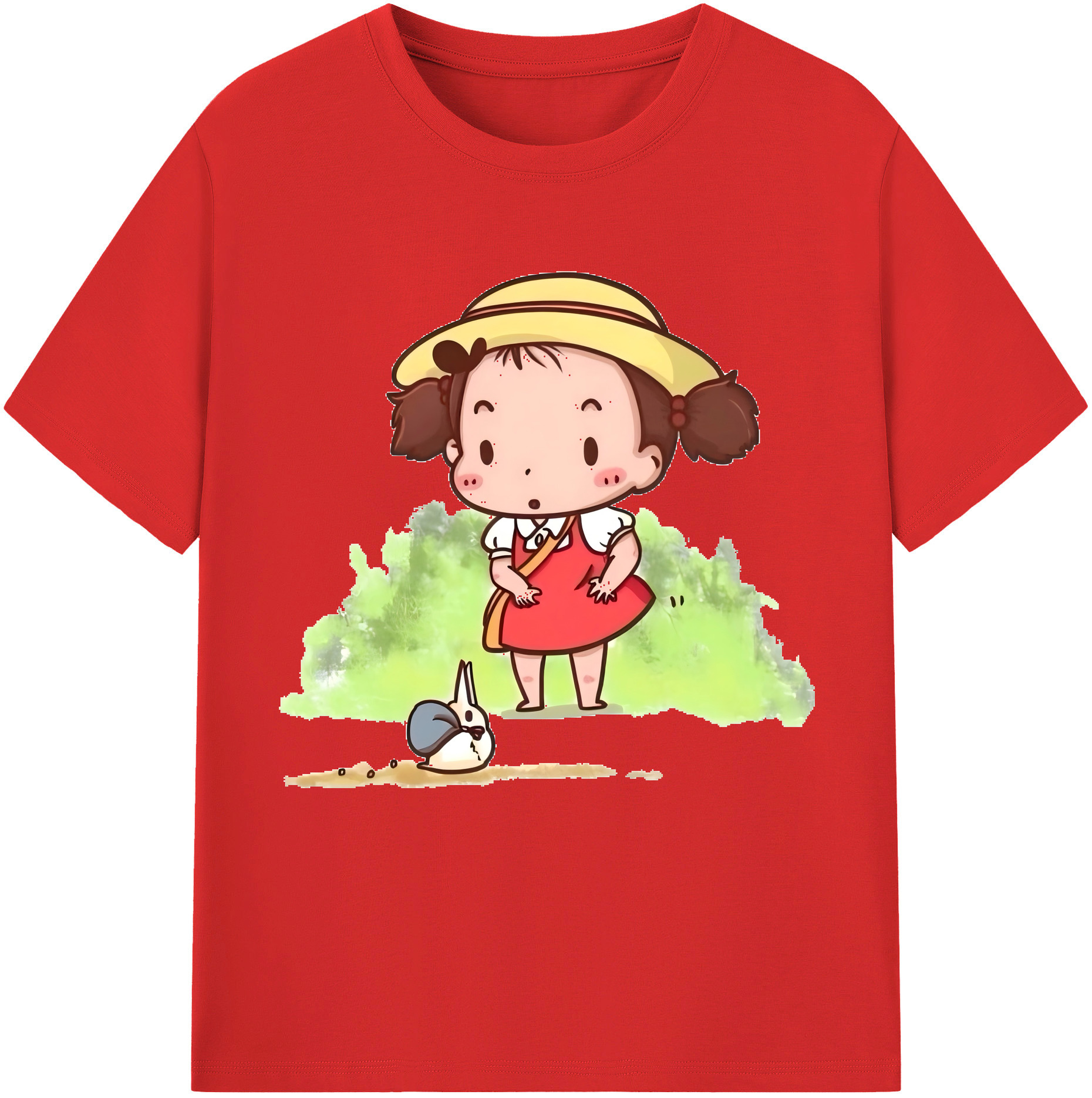 （画像用） となりのトトロ 草壁メイ 草壁サツキ My Neighbor Totoro Satsuki Kusakabe Mei Kusakabe レディースカジュアルプリントTシャツ（綿100％）