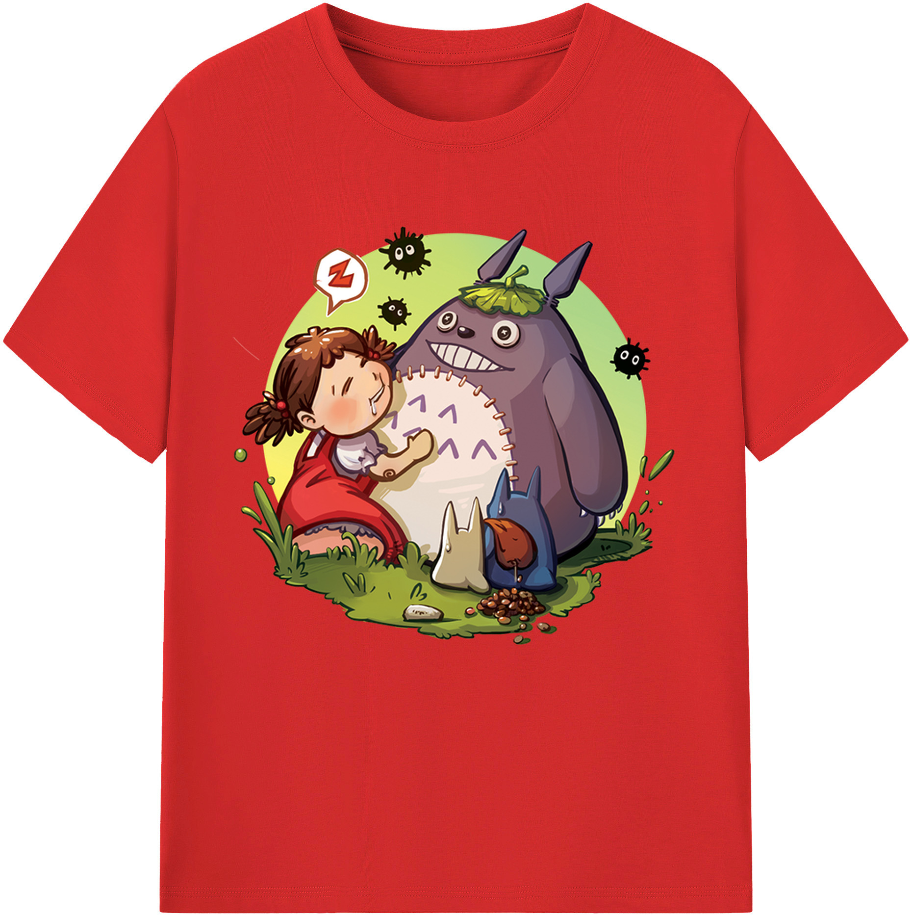 （画像用） となりのトトロ 草壁メイ 草壁サツキ My Neighbor Totoro Satsuki Kusakabe Mei Kusakabe レディースカジュアルプリントTシャツ（綿100％）